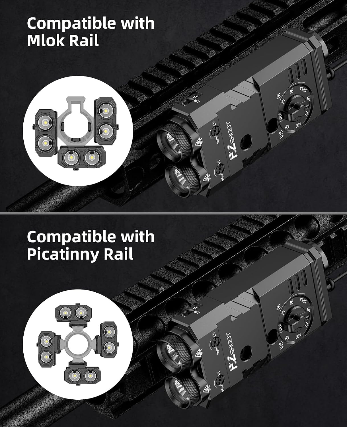 Thumbnail 6 de EZshoot 7018 4-in-1 Rifle Light with Green and IR Lasers, 1600 Lumens