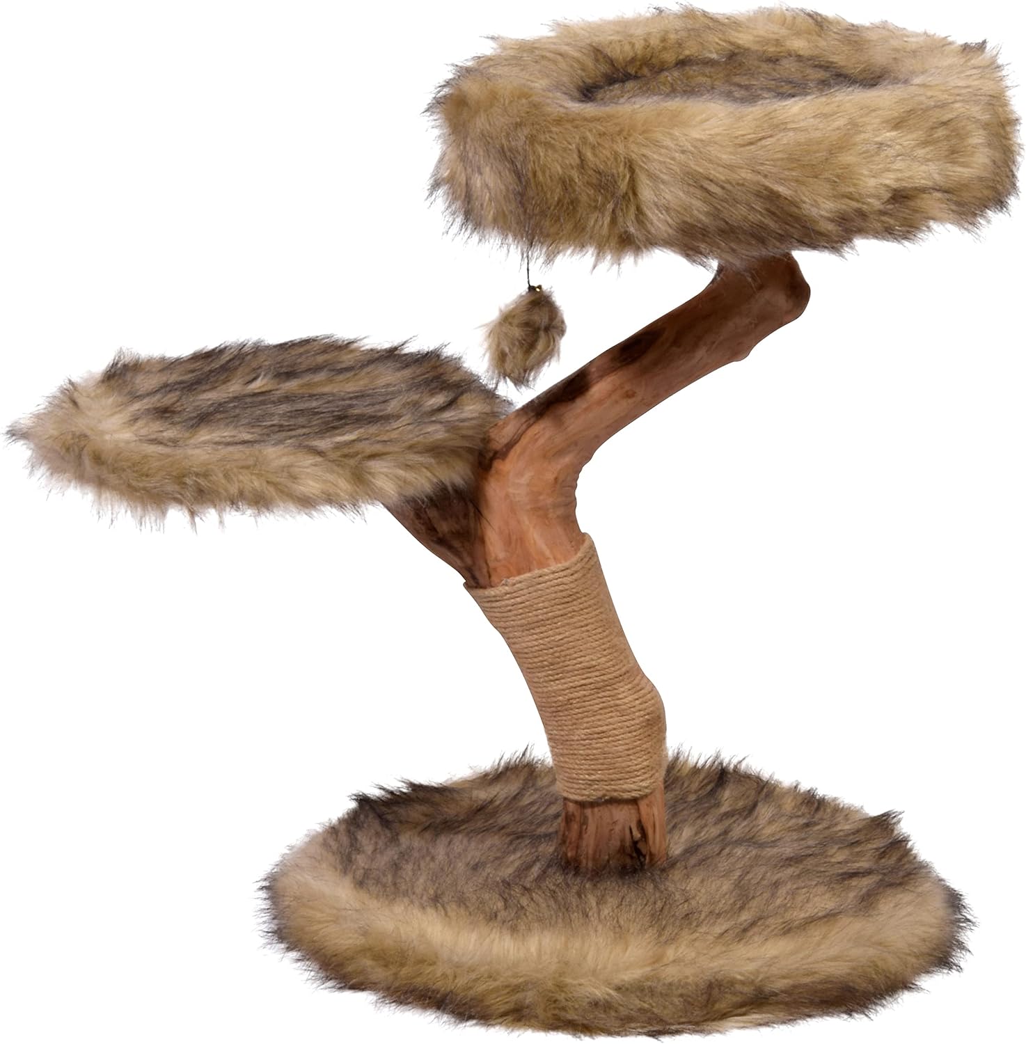 Detalle 2 de dobar® 35290FSCe Jimmy – designerski drapak dla kota z drewna, juty i pluszu