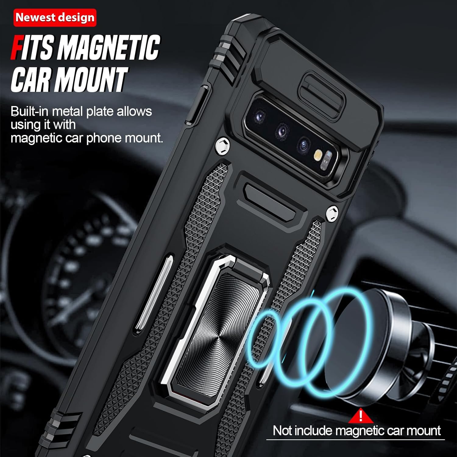 Thumbnail 5 de LeYi Defender Case for Samsung Galaxy S10 (Not Fit S10+): Robust, Slide Camera Cover and Ring Stand