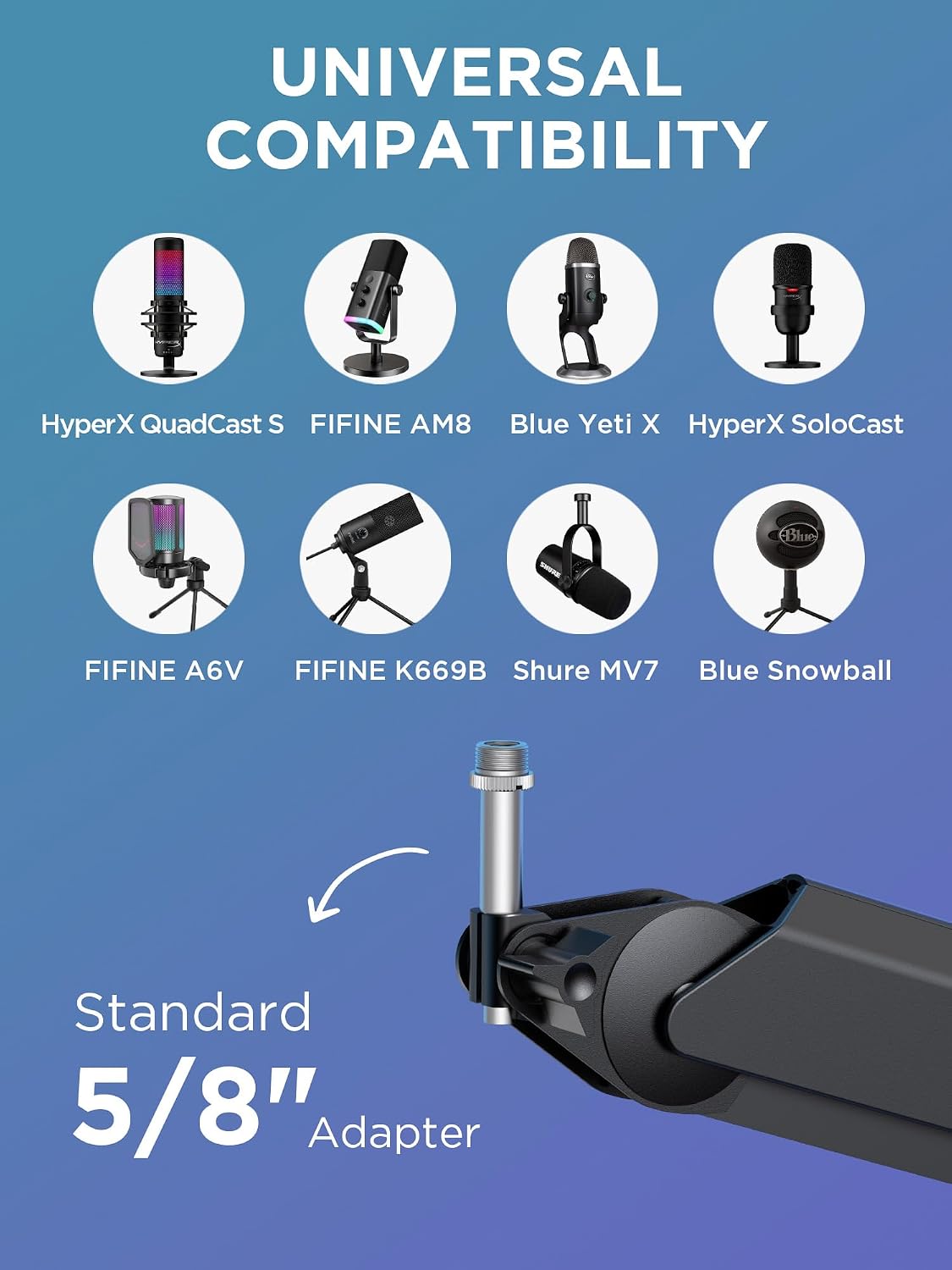 Detalle de InnoGear PSA68 Microphone Boom Arm with Cable Channel and 5/8-Inch Mount