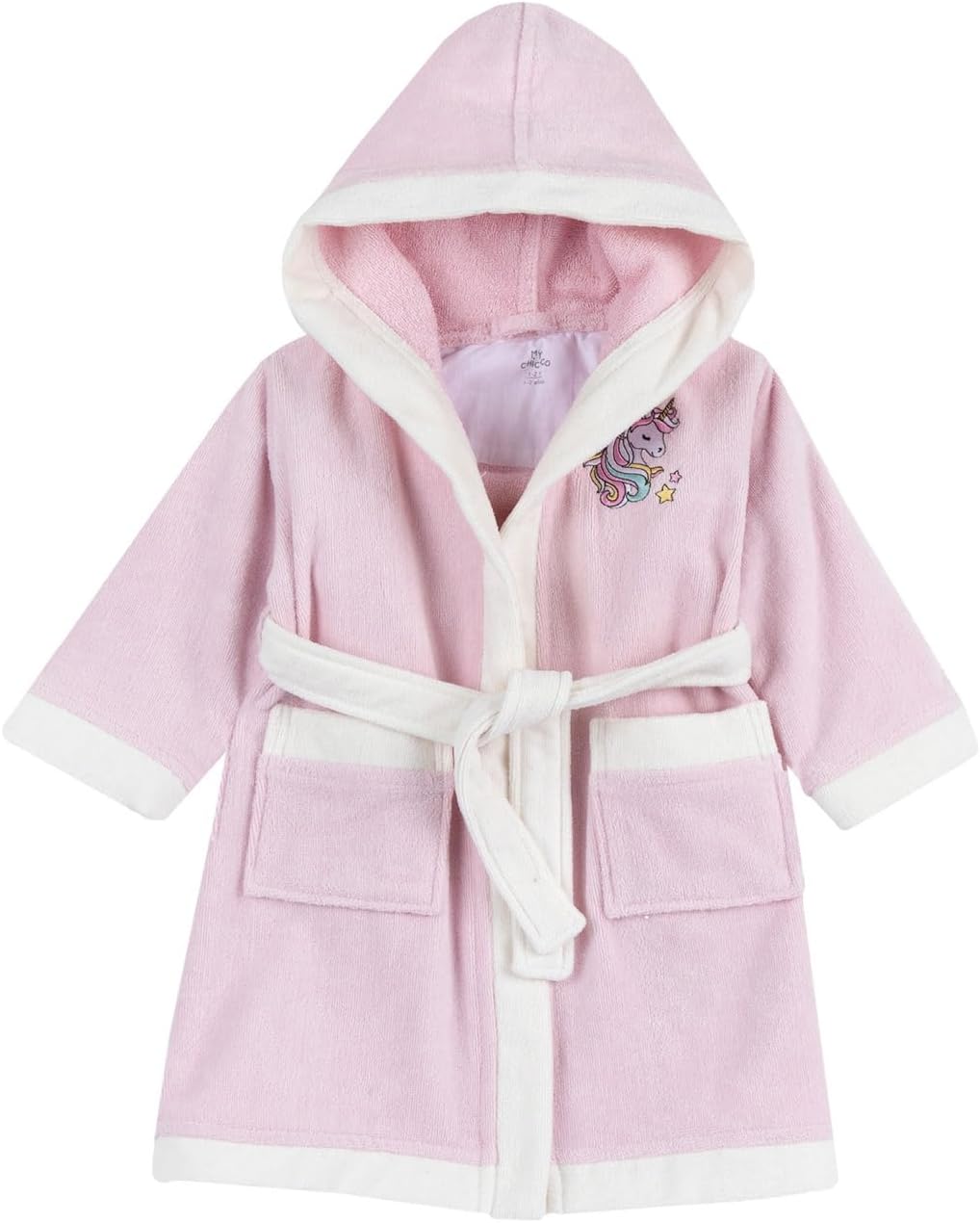Detalle de Chicco Peignoir pour Enfant en Éponge Douce avec Capuche et Ceinture – 100% Coton, Licorne