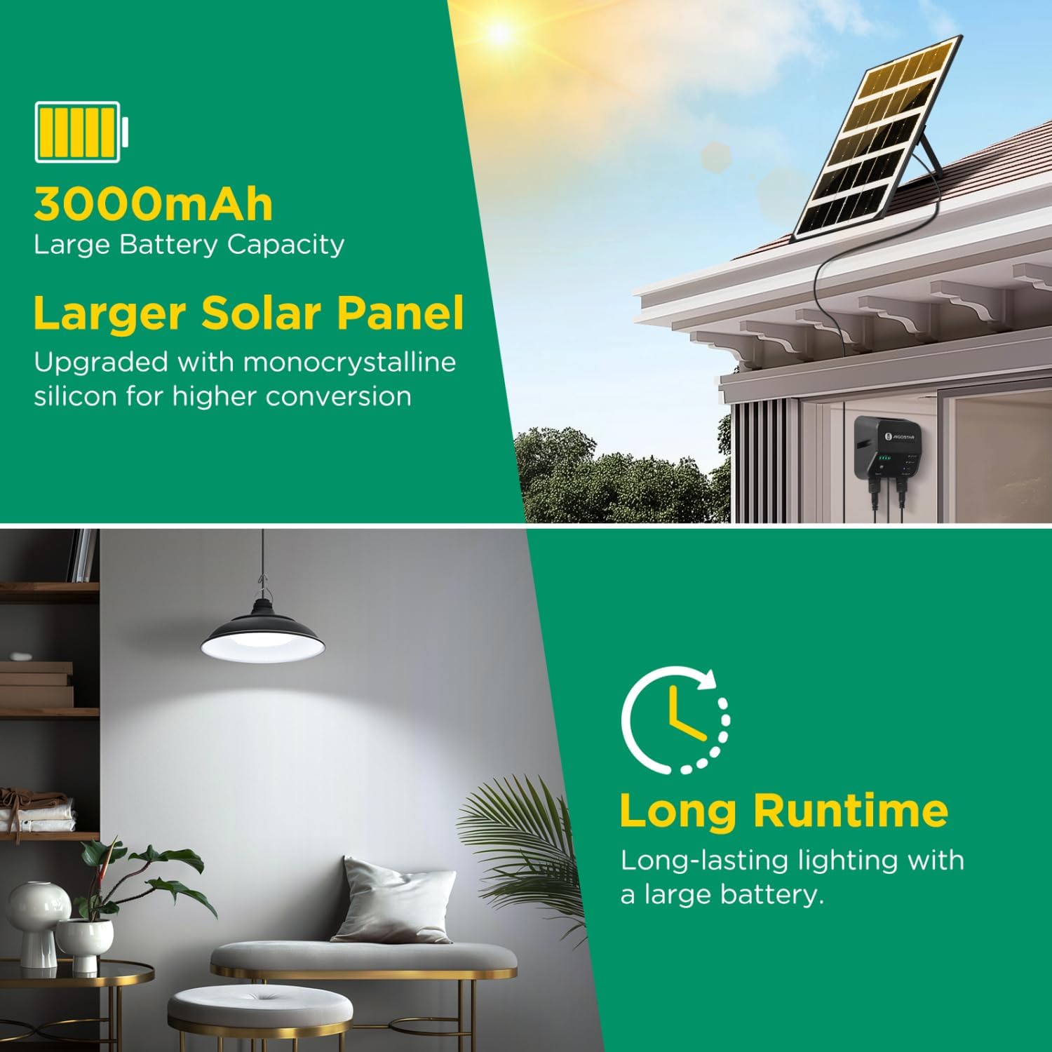 Detalle de Aigostar Lámpara solar exterior 3000 mAh
