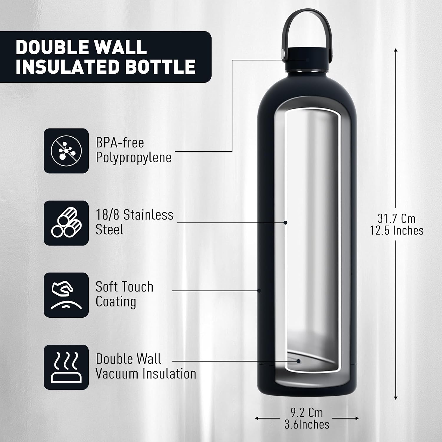 Detalle de Exllena 1.5 L insulated stainless steel water bottle 🚰