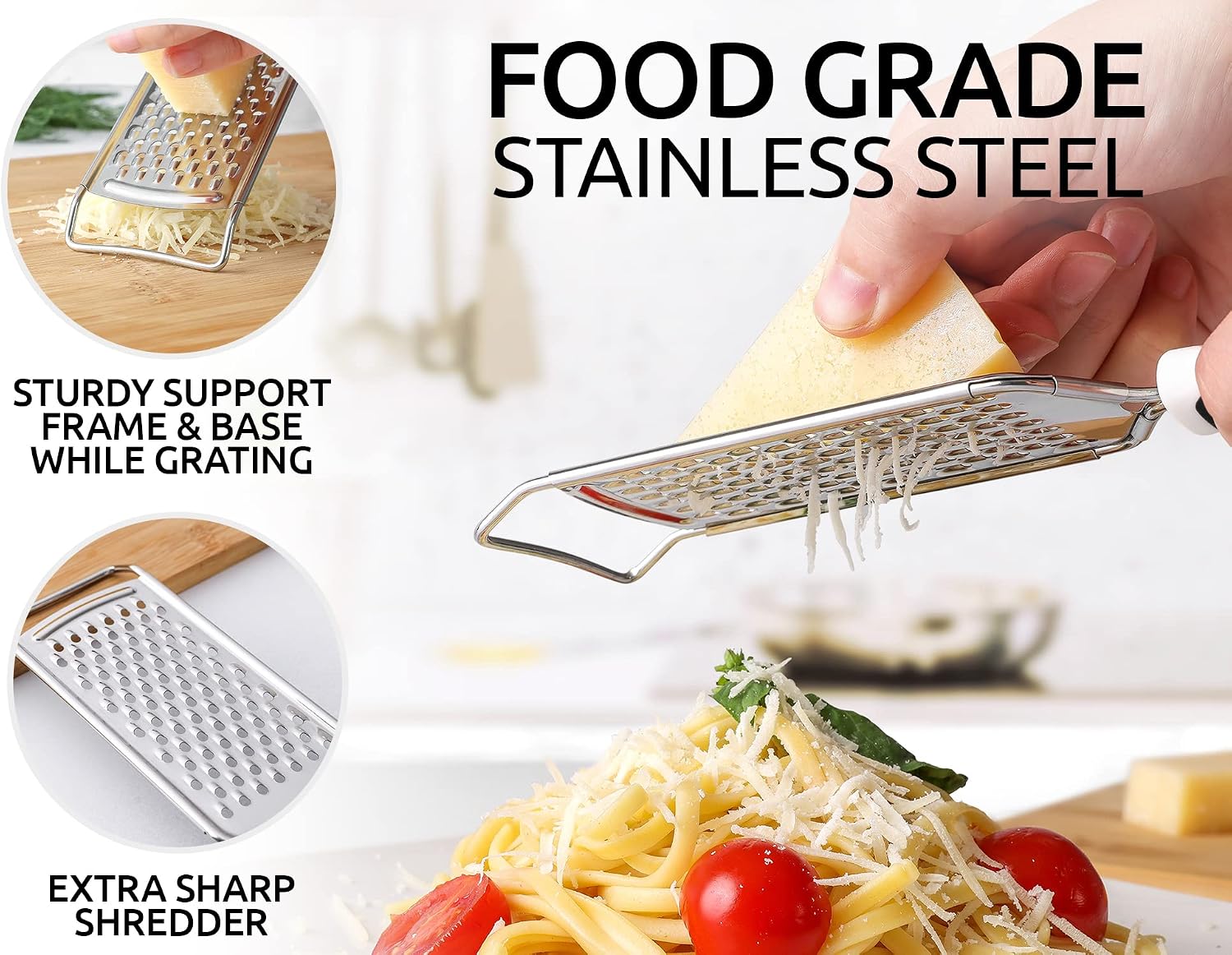Detalle 2 de Zulay Kitchen Handheld Grater Stainless Steel
