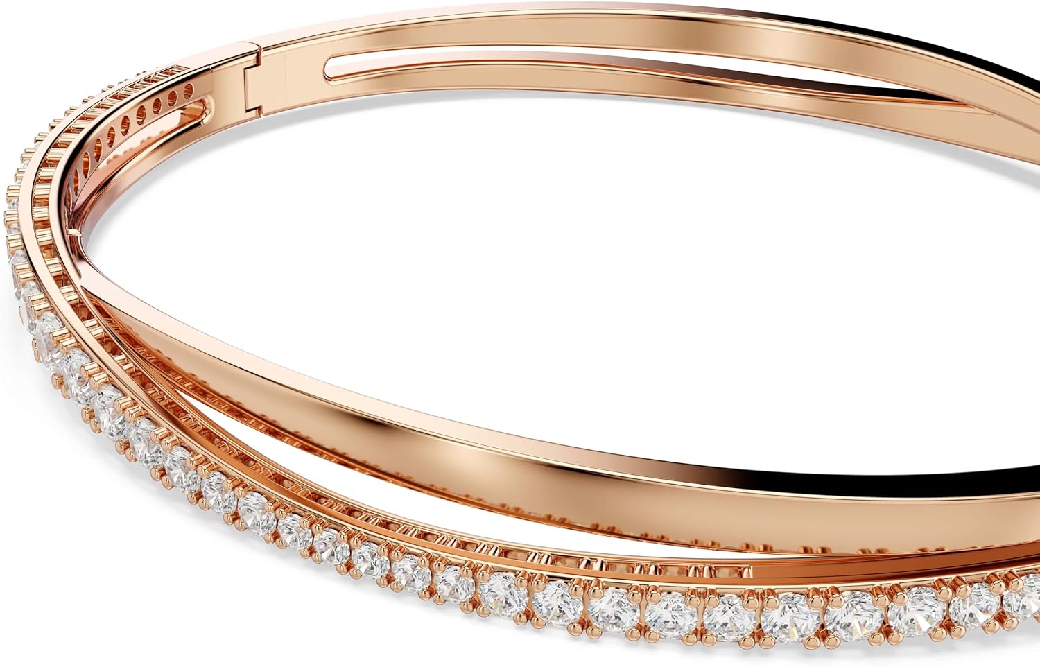 Detalle 2 de Swarovski Pulsera Twist, Baño oro rosa 💍