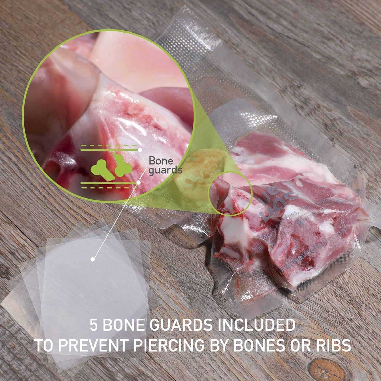 Detalle 2 de Wevac Vacuum Sealer Bags (100 Quart, 8x12 Inch) — BPA-Free Heavy-Duty Bags for Food Saver-Style Machines