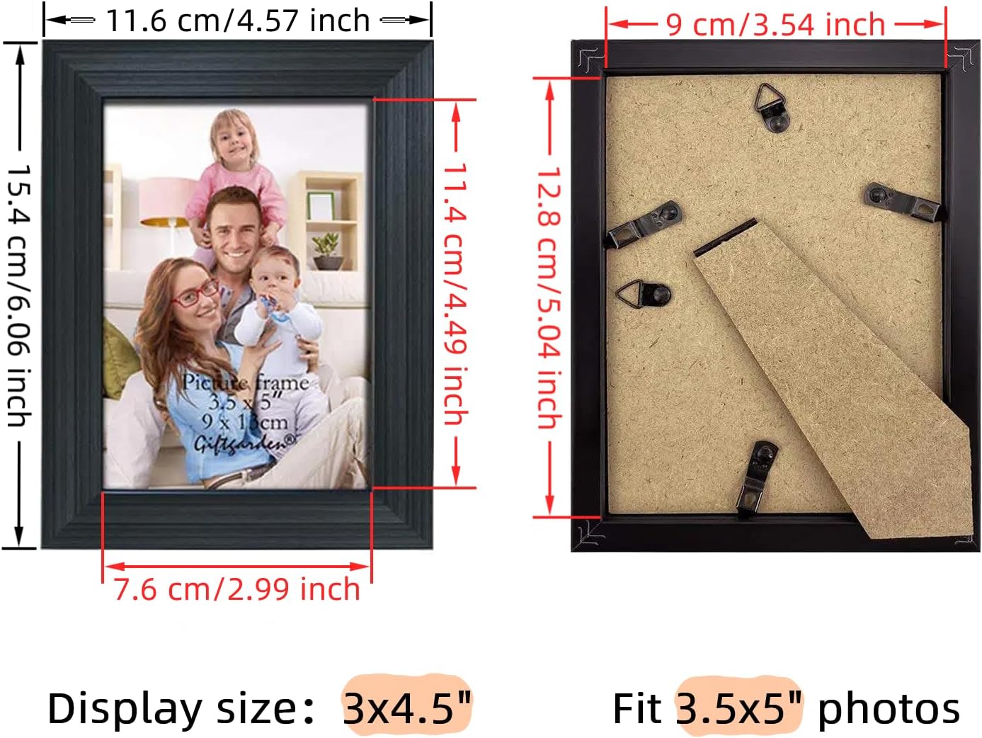 Detalle de Giftgarden Picture Frame Set, 3.5 x 5 in