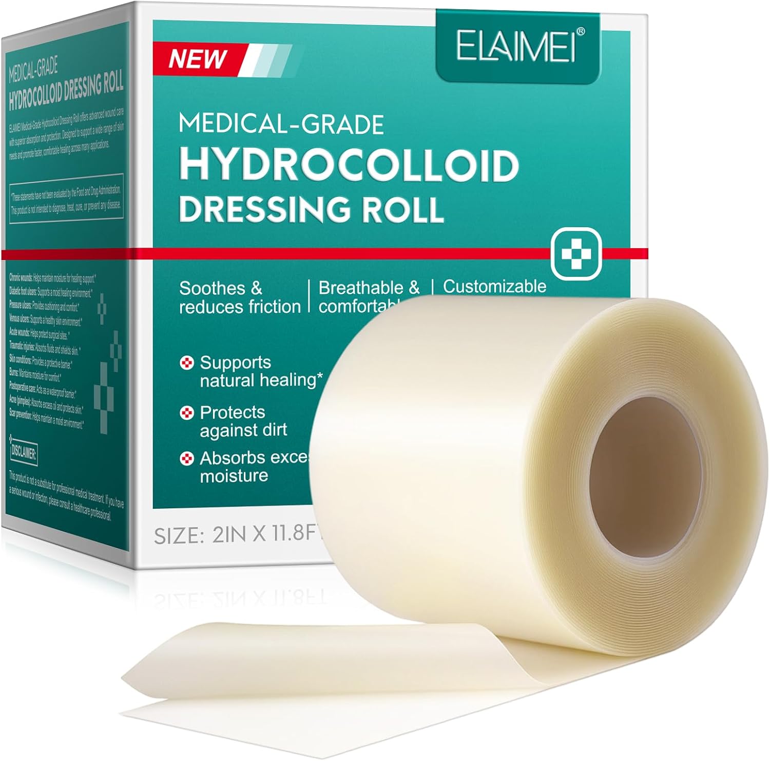 Detalle de Hydrokolloid-Wundpflasterrolle 5 cm x 3,6 m – ultradünn, selbstklebend & absorbierend