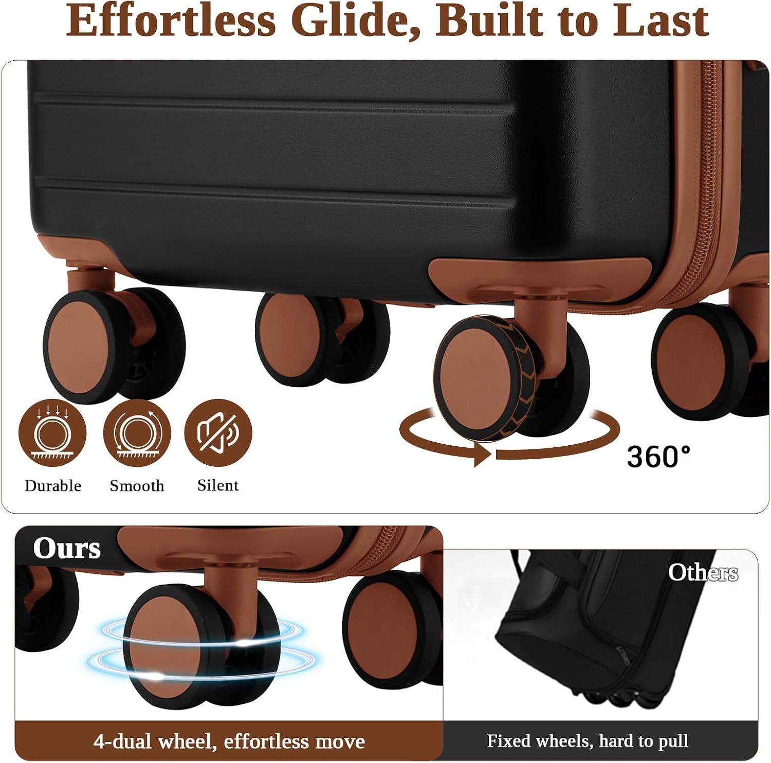 Thumbnail 3 de Kono Cabin Suitcase 55x40x20: Lightweight ABS+PC, 36L, 4‑Wheel Spinner