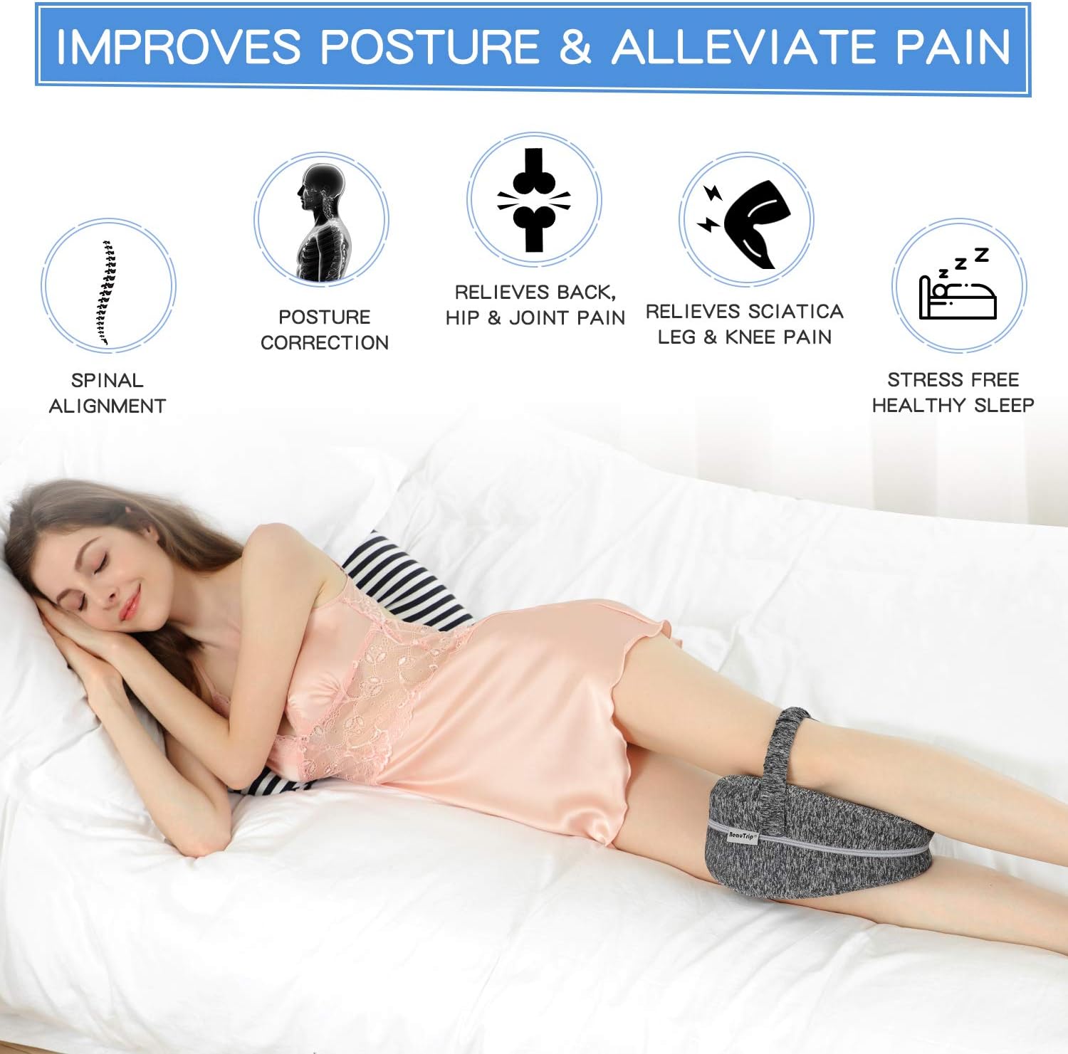 Thumbnail 5 de BEAUTRIP Leg Pillow memory foam knee pillow for side sleepers