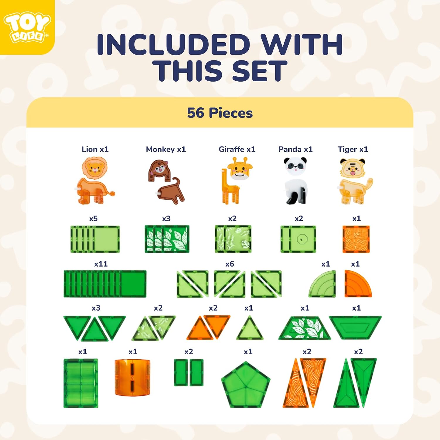 Thumbnail 6 de TOY Life Magnetic Tile Set, 56 Pieces
