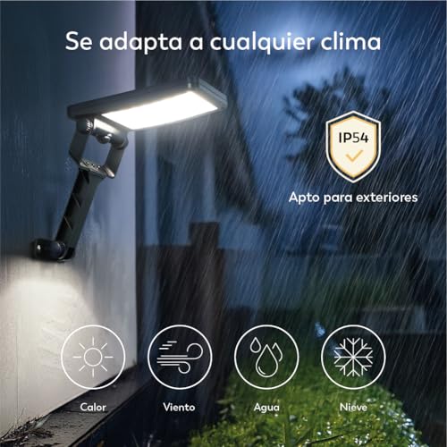 Detalle 2 de Garza Aplique de Exterior Solar LED 4000K 25 m² – Sensor de Movimiento, 3 Modos, IP54, 12 h de autonomía