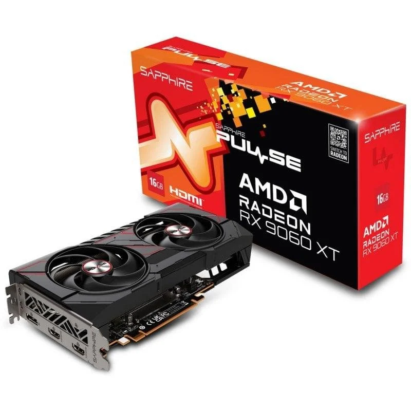 Detalle de Sapphire PULSE AMD Radeon RX 9060 XT 16GB GDDR6: rendimiento potenciado para gaming y creación de contenido