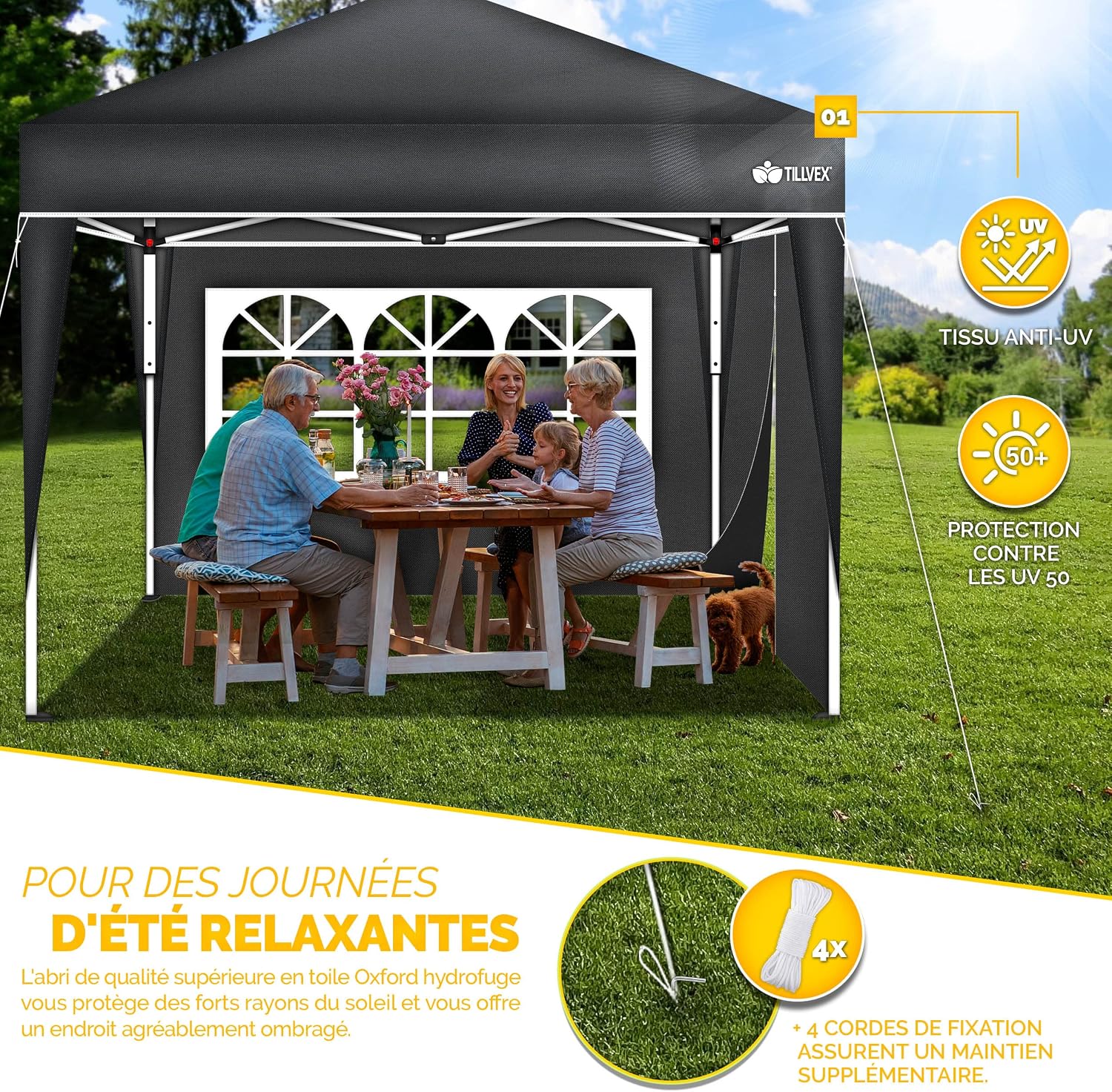 Detalle de tillvex Tonnelle de Jardin 3 x 3 m đ