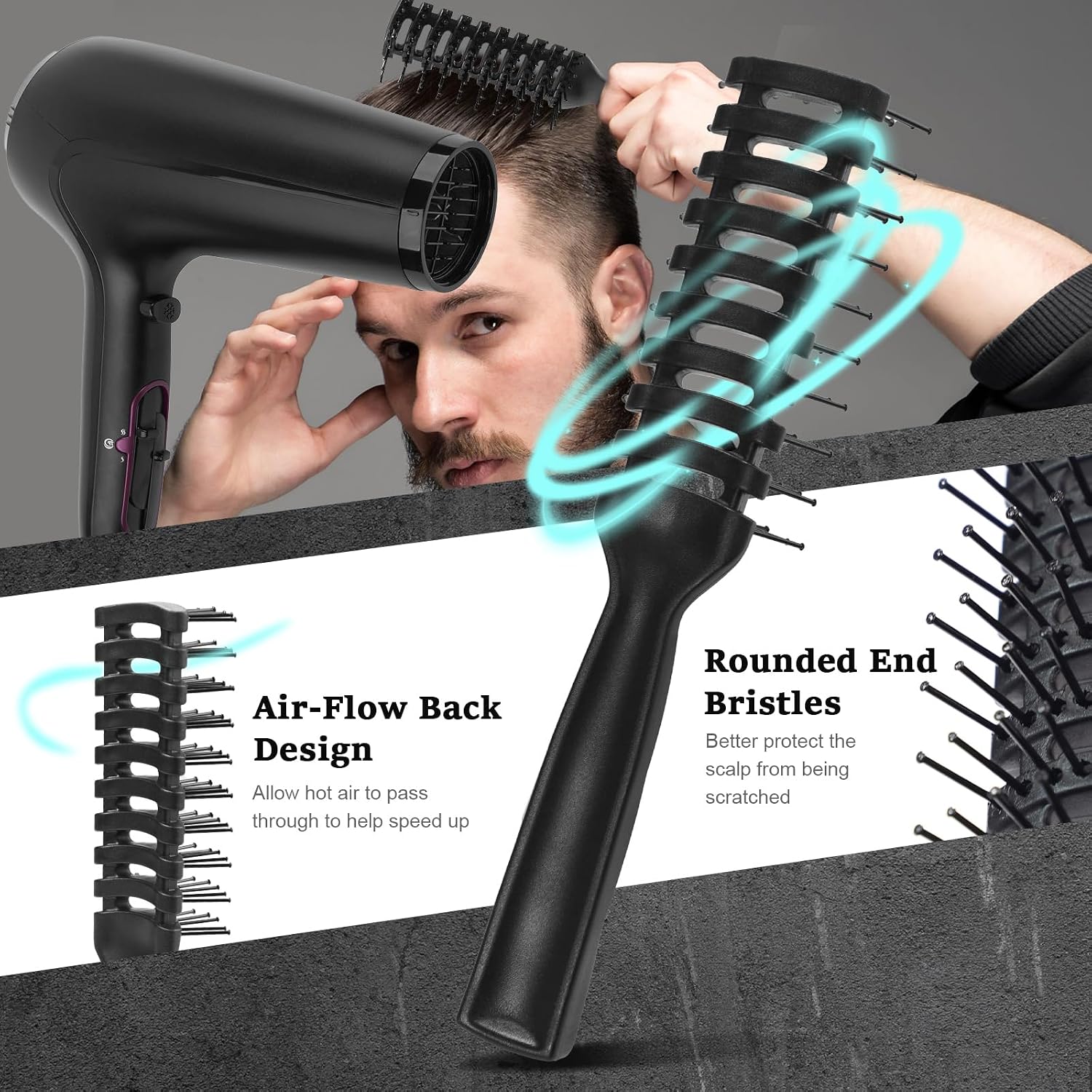 Thumbnail 3 de DUAIU Kamm Männer 5‑teilige Haarbürste Set