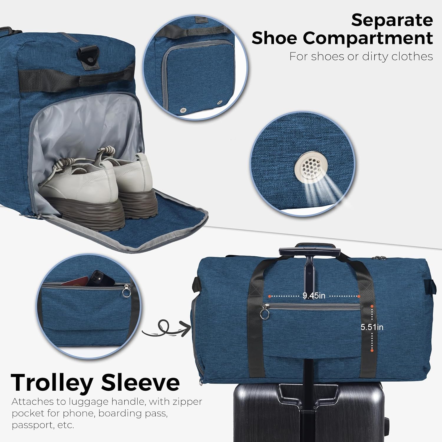 Thumbnail 4 de Fmeida 65L Foldable Duffle Bag