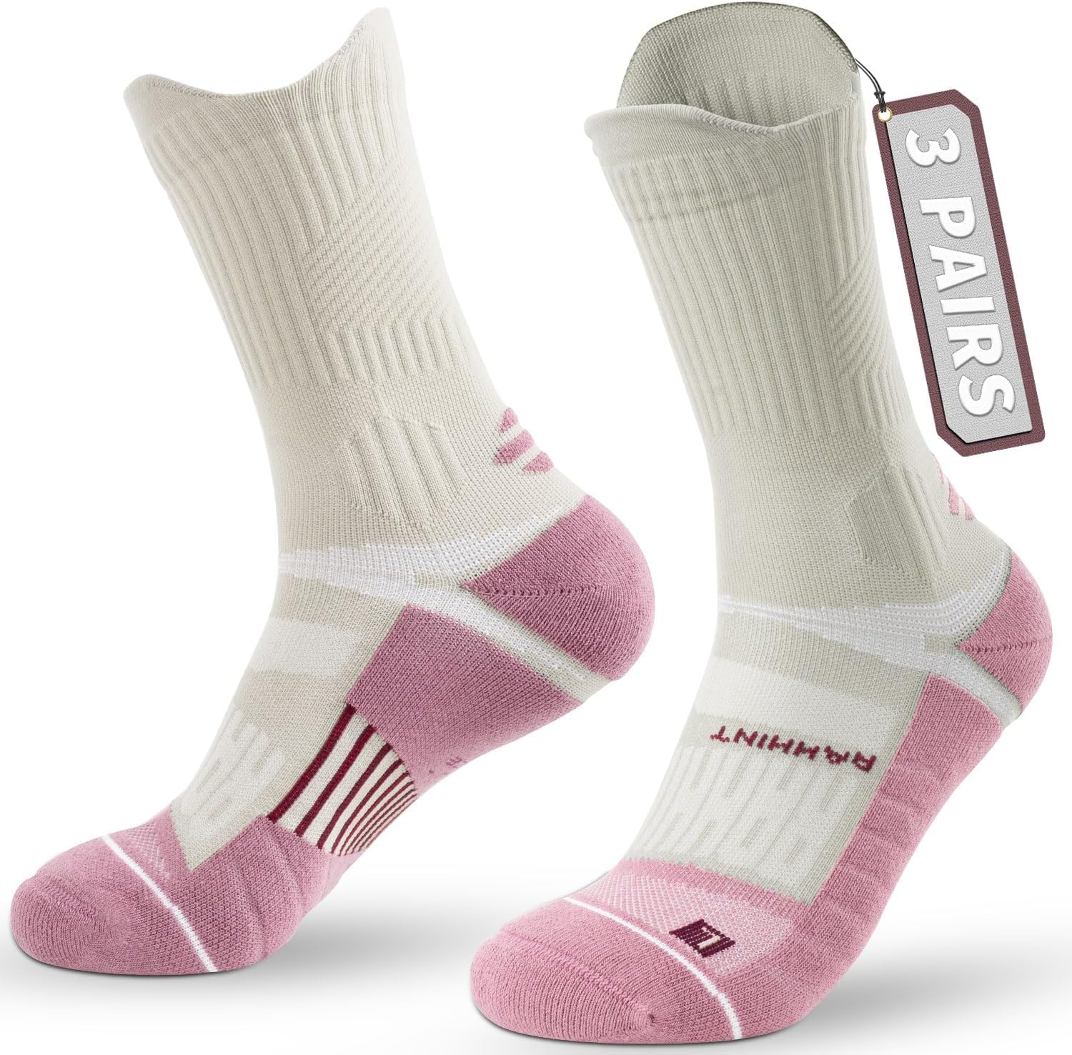 Thumbnail 2 de Rahhint Coolmax Chaussettes de Compression pour Femme – Anti-ampoules, Sans Couture, avec Languette - Lot de 3
