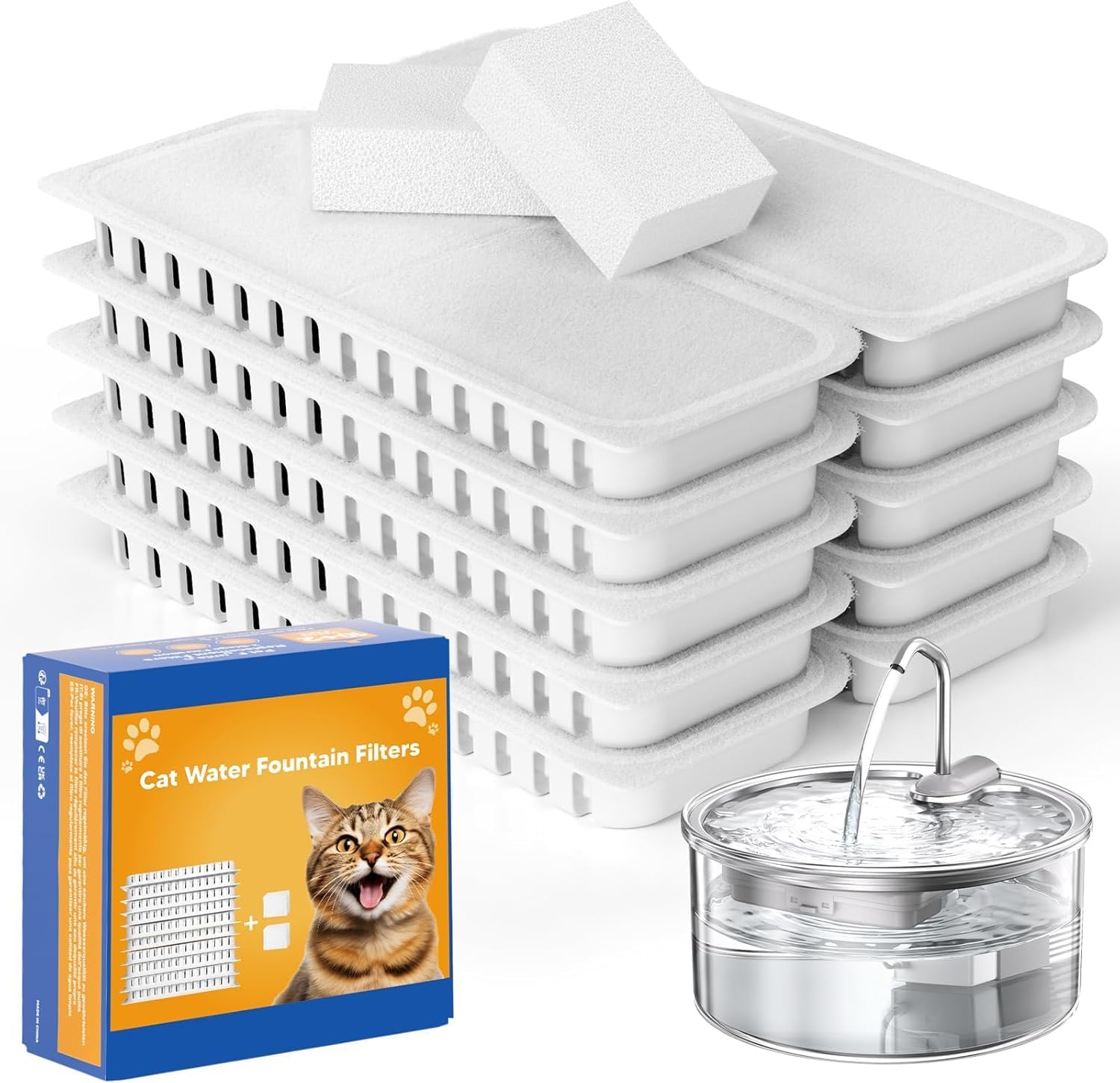 Detalle de Tomxcute Juego de filtros para Fuente de Gatos 3,2 l