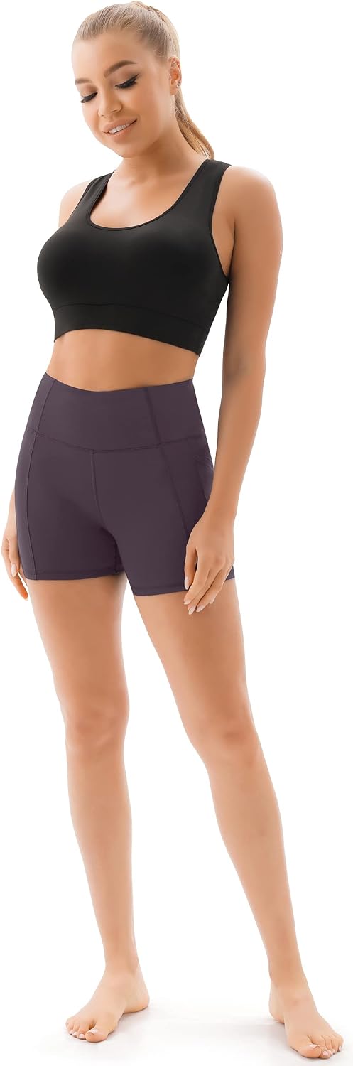 Detalle de JOYSPELS Women’s Gym Shorts with Pockets (High Waist, 4-way stretch)