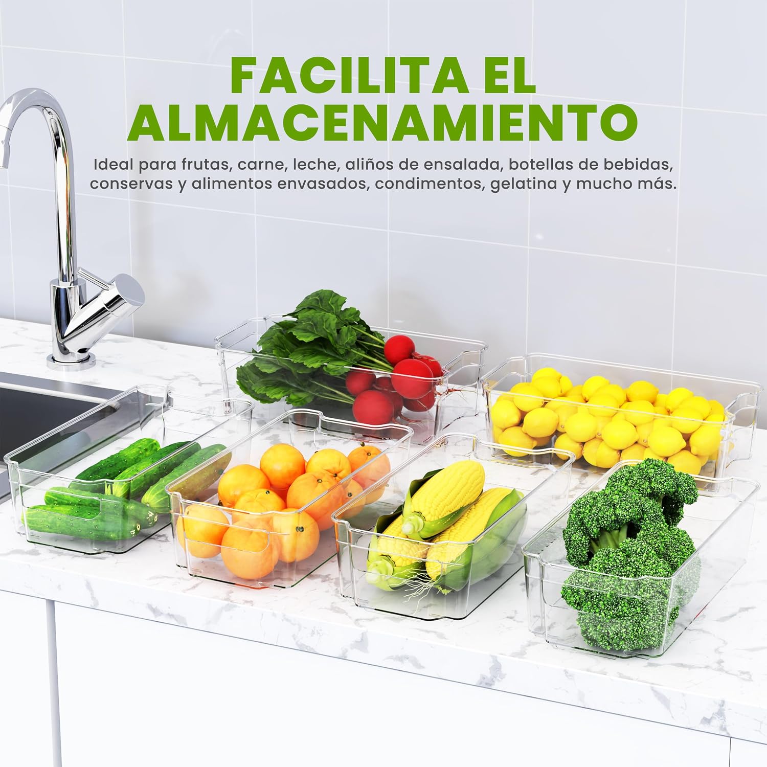 Detalle de KICHLY Organizadores despensa 8 unidades 12,4x6,2x3,5 in