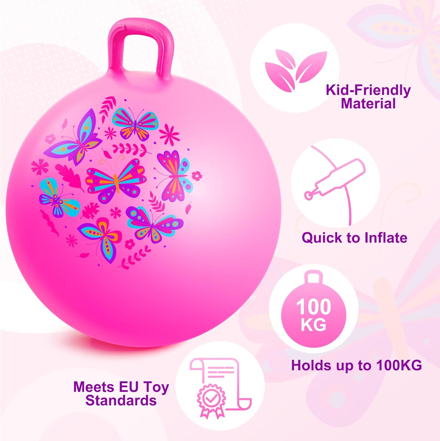 Thumbnail 3 de U&C Planet 18 Inch Space Hopper for Kids: Inflatable Jumping Ball with Pump