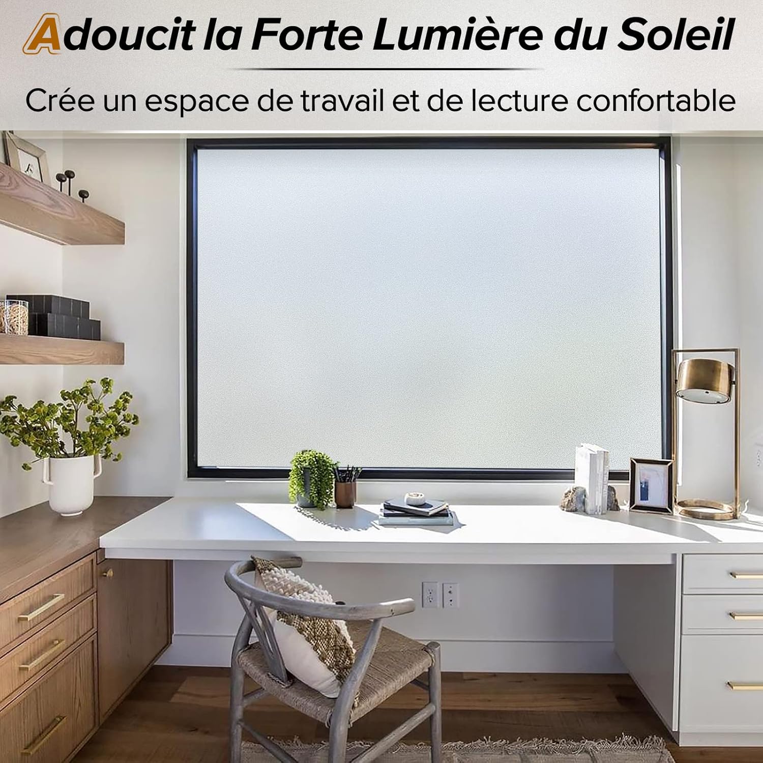 Thumbnail 2 de Film Fenêtre Anti Regard rabbitgoo (60 x 300 cm) occultant électrostatique anti-UV dépoli