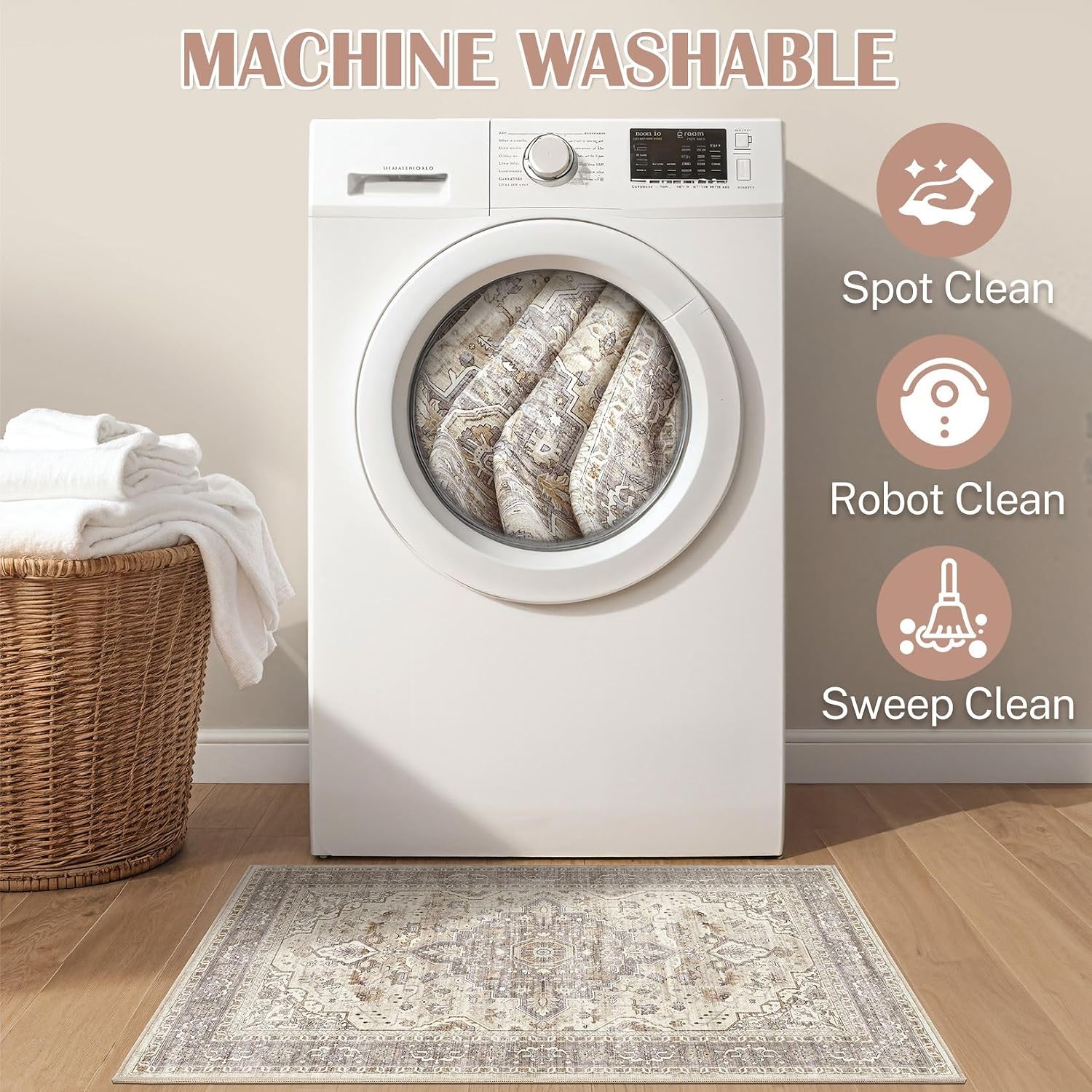 Detalle 2 de LOONGRUG 12x18 Washable Rug