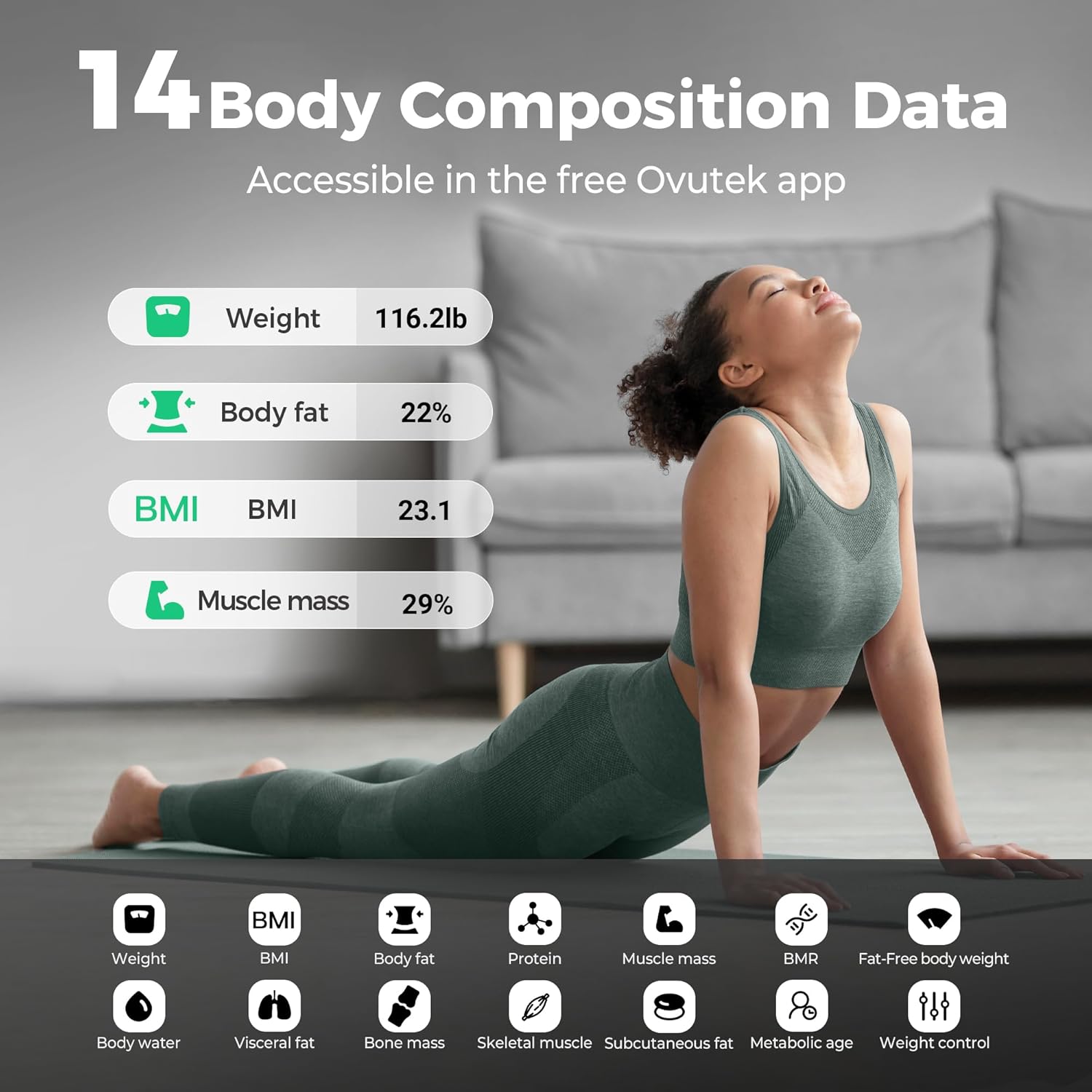 Detalle de Ovutek Smart Scale for Body Weight: A practical body composition monitor for everyday wellness