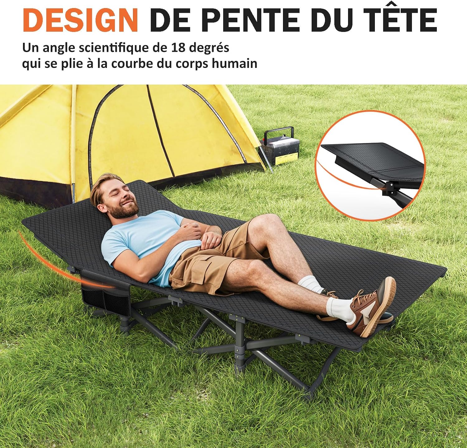 Thumbnail 5 de Lit de camping pliable ATORPOK SHOP, coussin portable robuste jusqu’à 200 kg