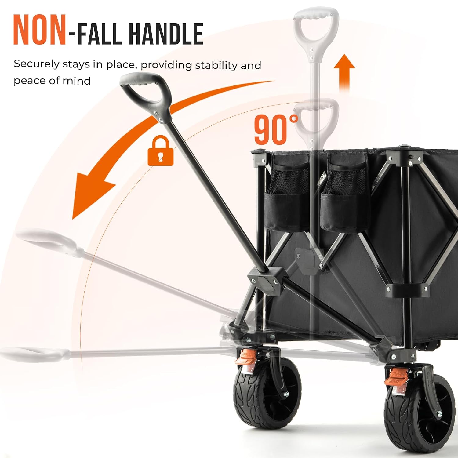 Detalle de Overmont Festival Pliable Extra Large 300 L – Chariot robuste et pliable avec roues larges