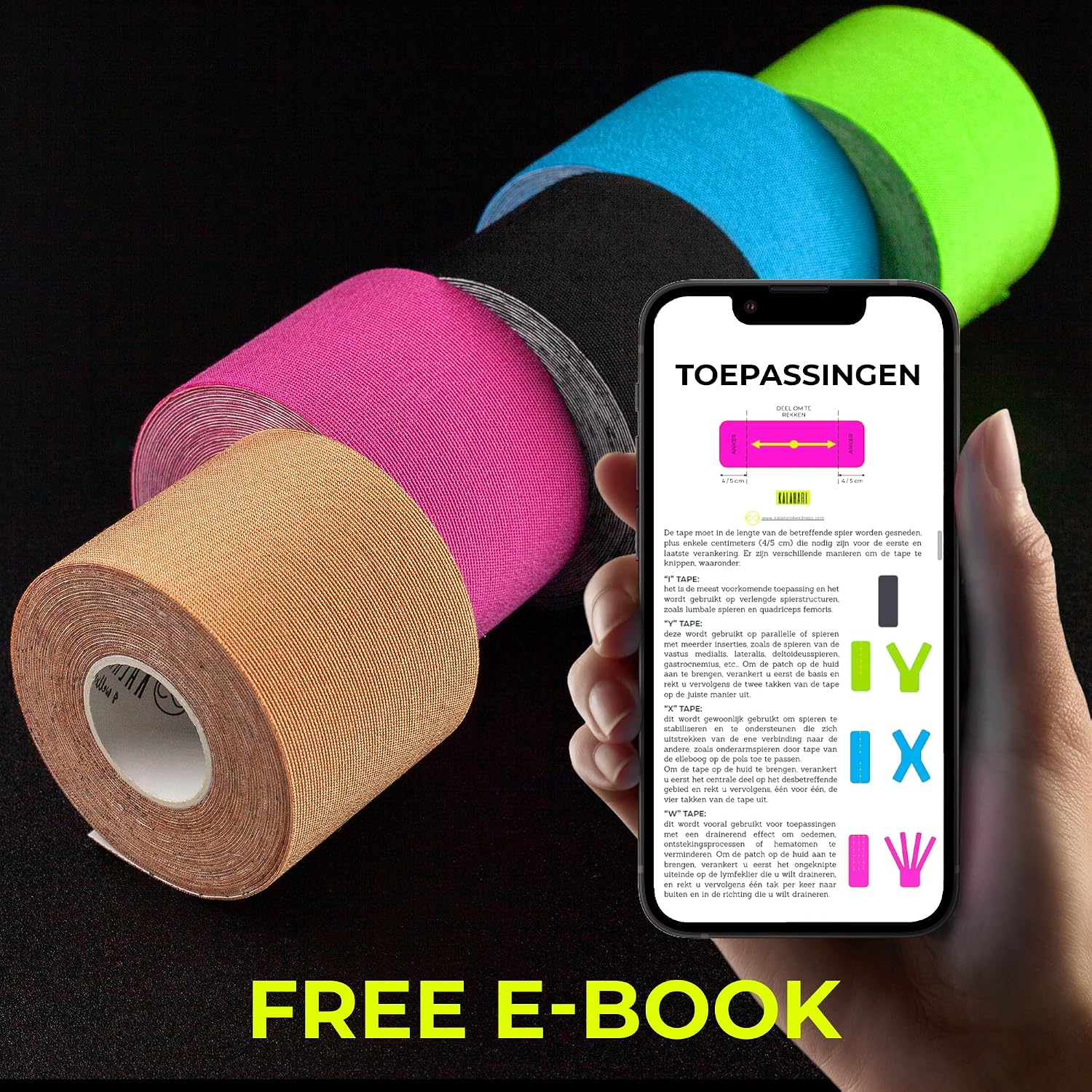 Thumbnail 3 de KALAHARI VERT kinesiotape van rayon, groen, 5 cm x 5 m