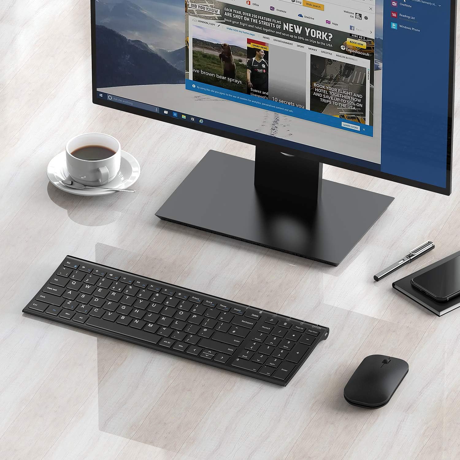 Thumbnail 6 de seenda WGJP-031B wireless keyboard & mouse set (ultra-thin rechargeable, UK QWERTY) – black