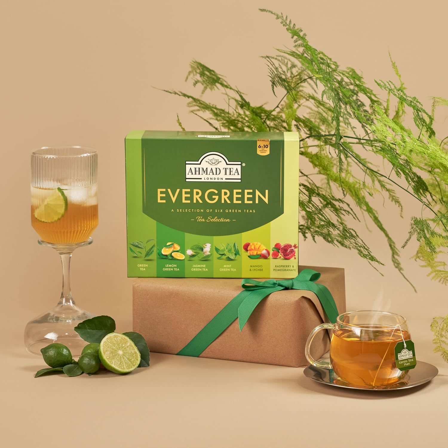 Thumbnail 1 de Ahmad Tea EverGreen Selection – cofanetto di tè verde in 6 gusti (10 bustine ciascuno)