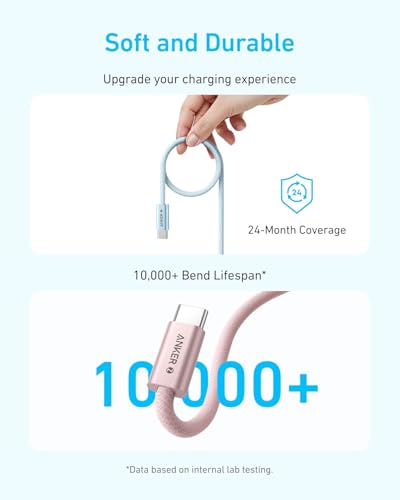 Detalle 2 de Anker 240W Zolo USB-C to USB-C Cable (2Pack, 1m) – Braided, Dirt-Resistant, High-Power USB-C Charger Cable