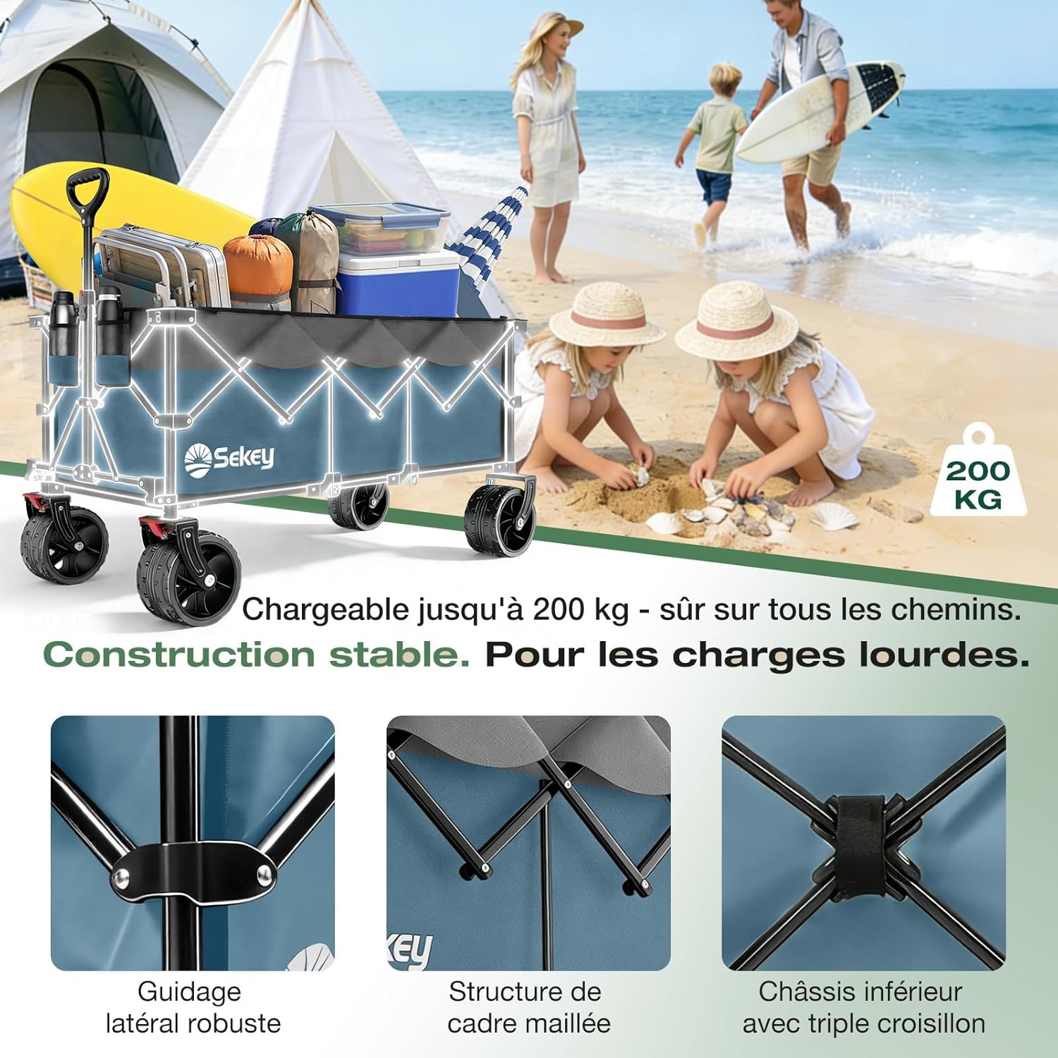 Thumbnail 4 de Sekey XXXL Chariot de Transport Pliable 300L