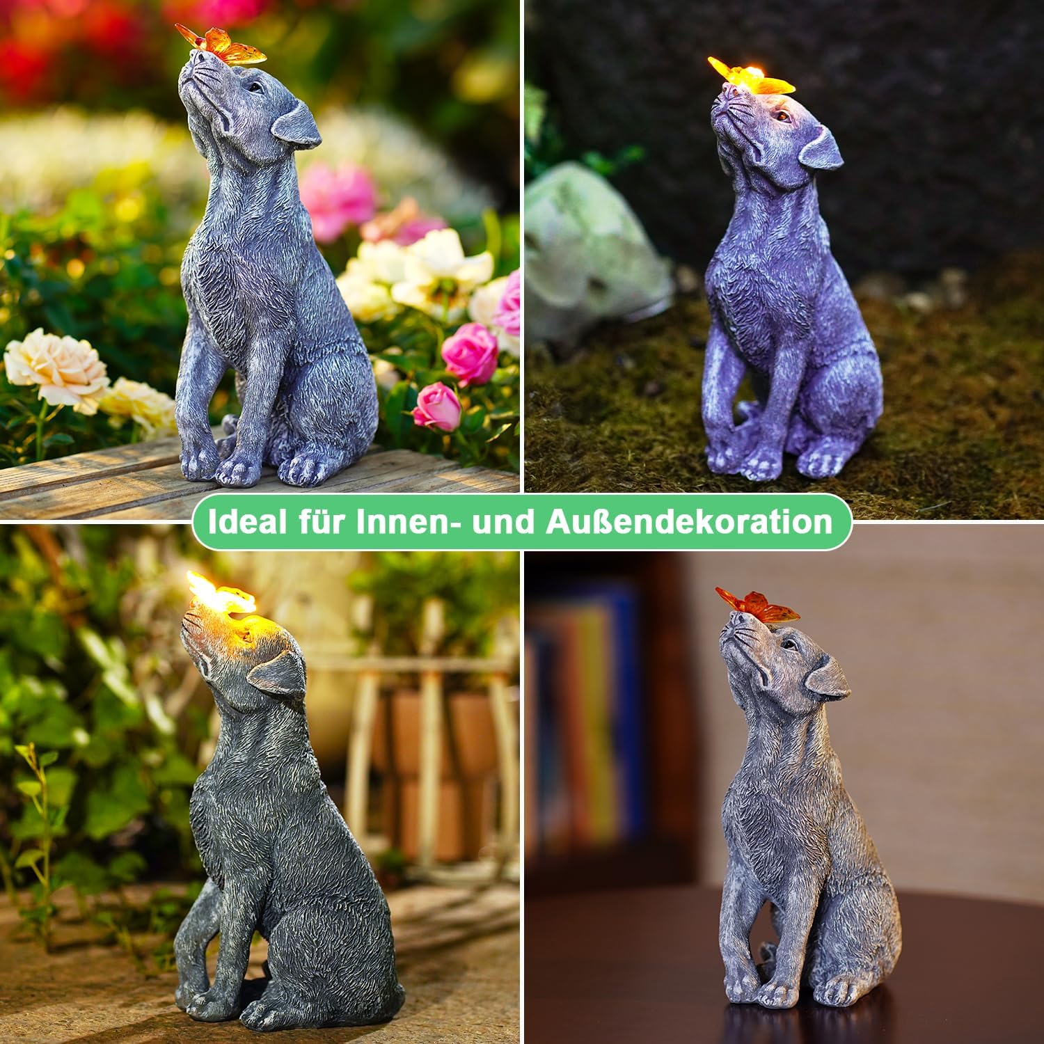 Thumbnail 5 de Yeomoo Hund Figuren Solar Deko mit Schmetterling