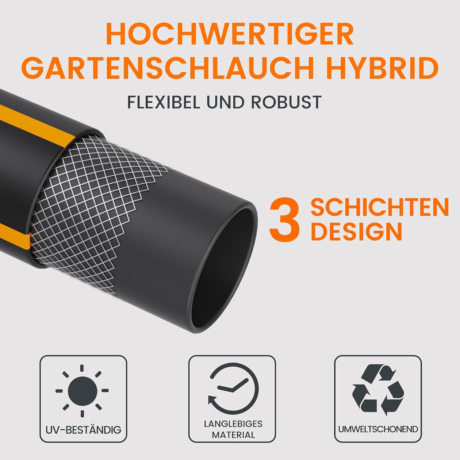 Detalle de Giraffe Tools Automatikschlauchtrommel 30m+2m Wandmontage – 180° Schwenkbar, Multibrause + Anschlussschlauch