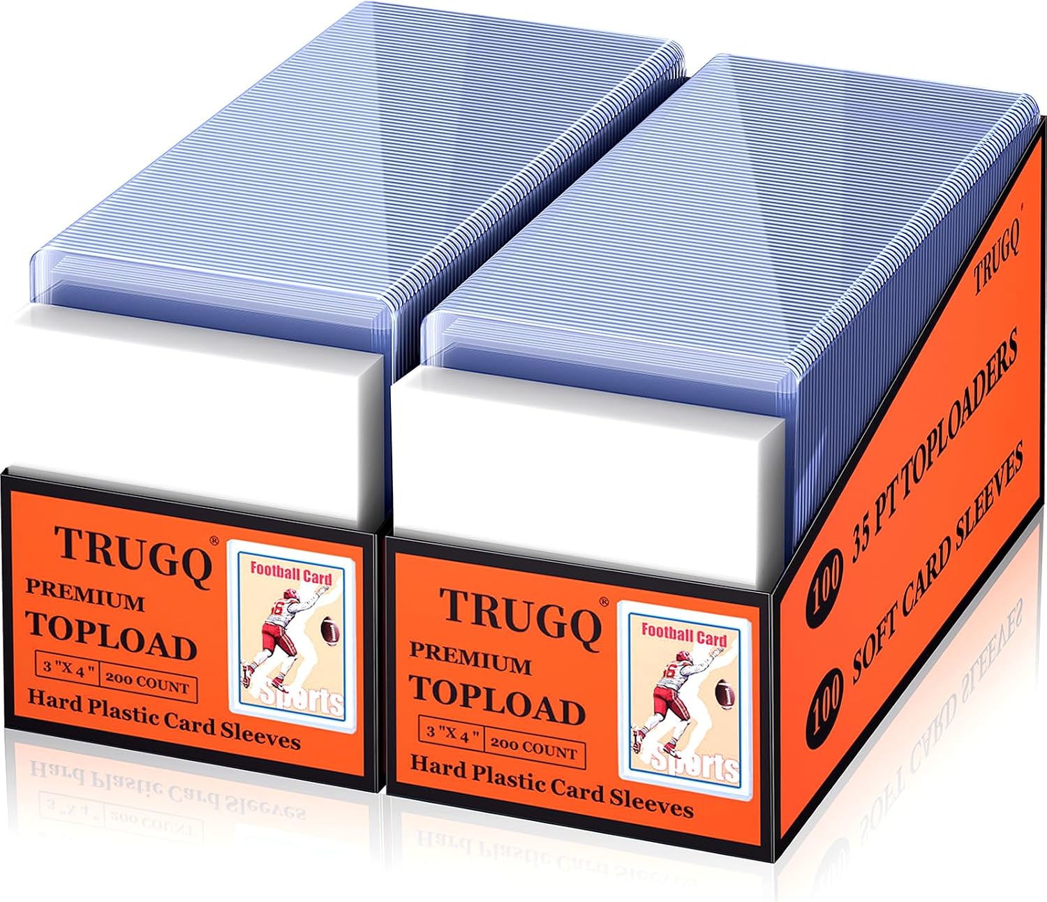 Detalle de TRUGQ 400 Card Sleeves Top Loads: 200 Hard Top Loaders + 200 Soft Sleeves for 3" x 4" Cards