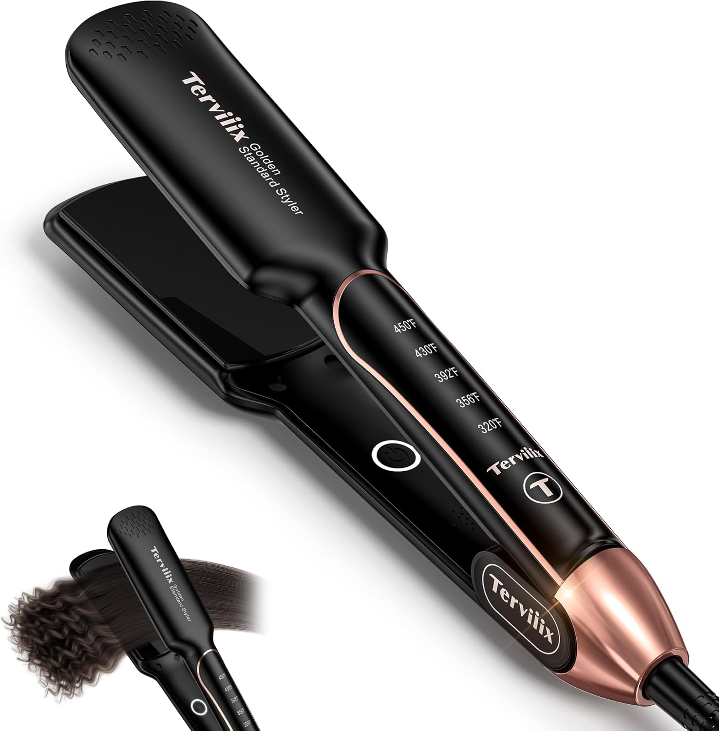 Thumbnail 6 de Terviiix Flat Iron Hair Straightener – 1-3/4 Inch Wide Plate, Ceramic & Tourmaline for Salon-Grade, One-Swipe Results