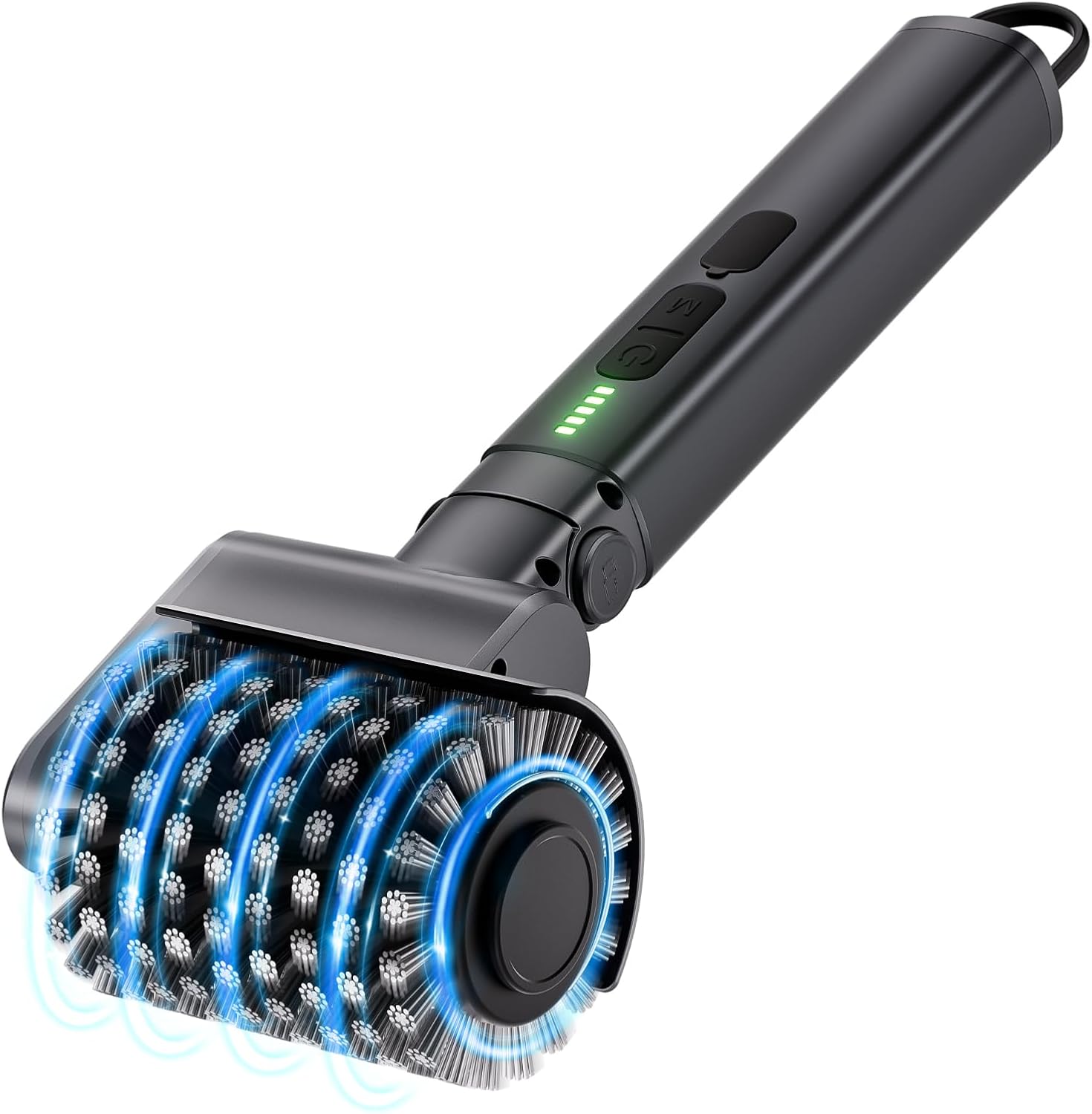 Electric Grill Brush for Outdoor with 2 Heads, 3 Speeds & Adjustable Angle (Cordless BBQ Grill Cleaner)