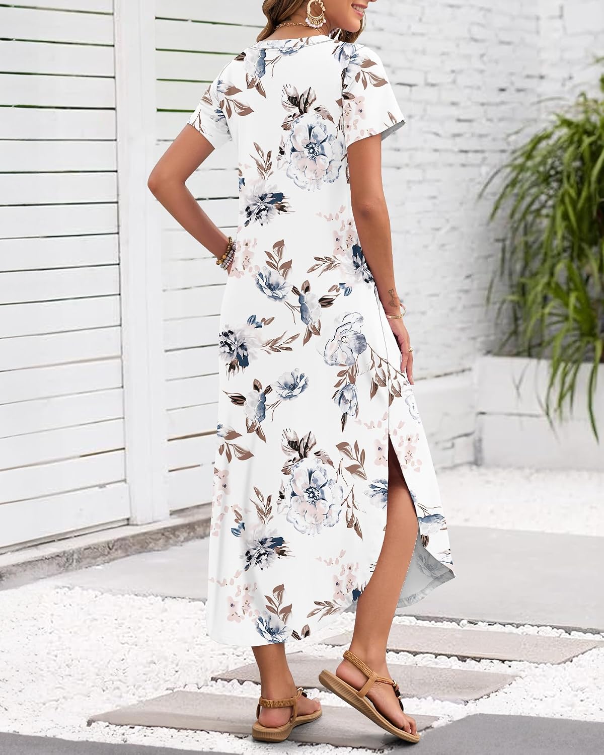 Thumbnail 2 de MISFAY Women's Summer Maxi Dress 2026: Casual V-Neck Sleeveless Loose Sundress with Pockets