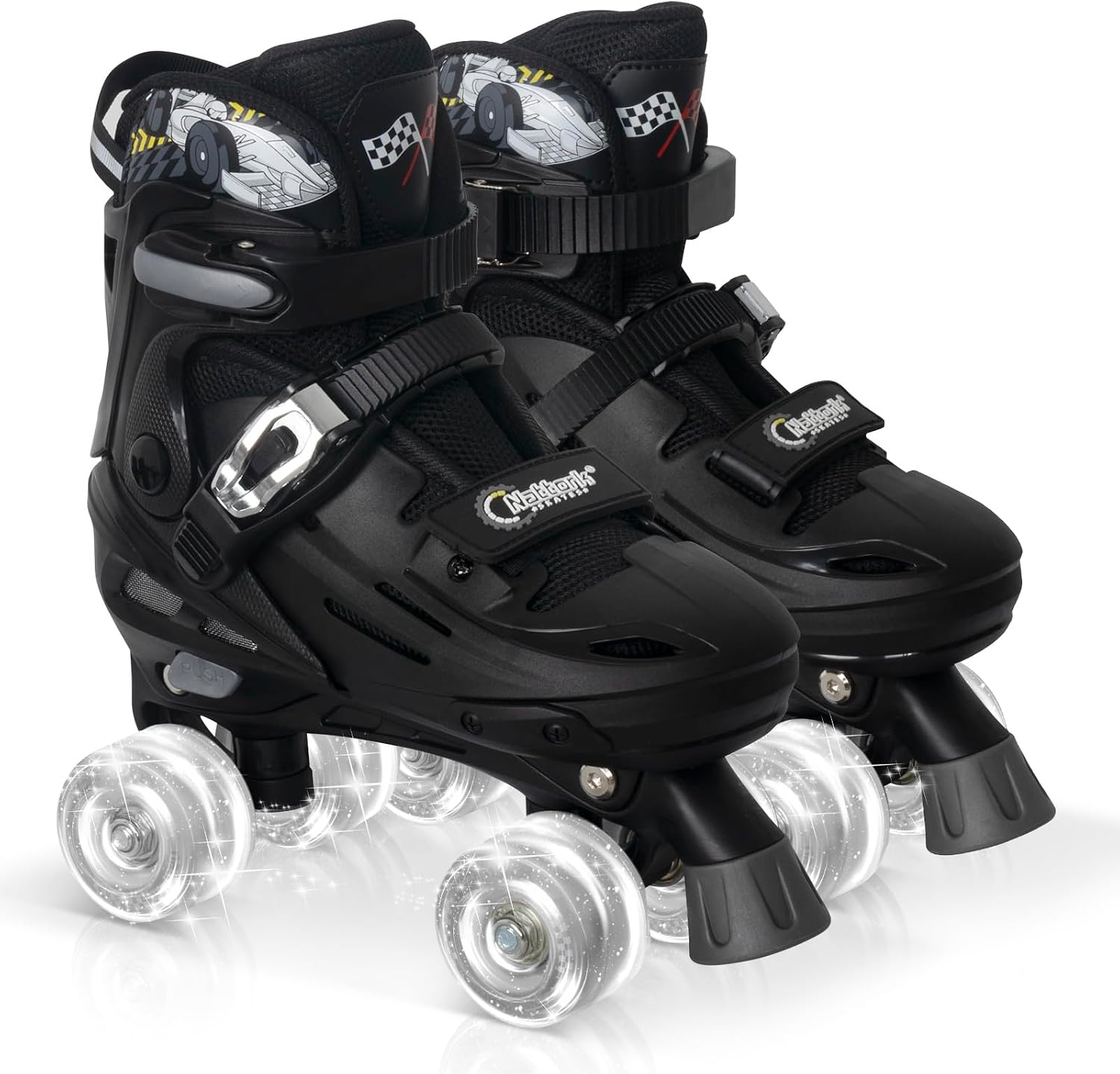 Thumbnail 6 de Nattork Adjustable Roller Skates for Kids: 4-Size Growth Fit with ABEC-7 Bearings