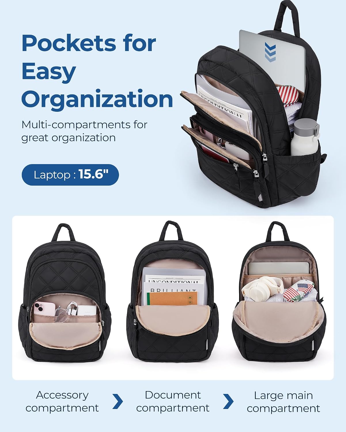 Thumbnail 2 de BAGSMART Travel Laptop Backpack 15.6" 💼
