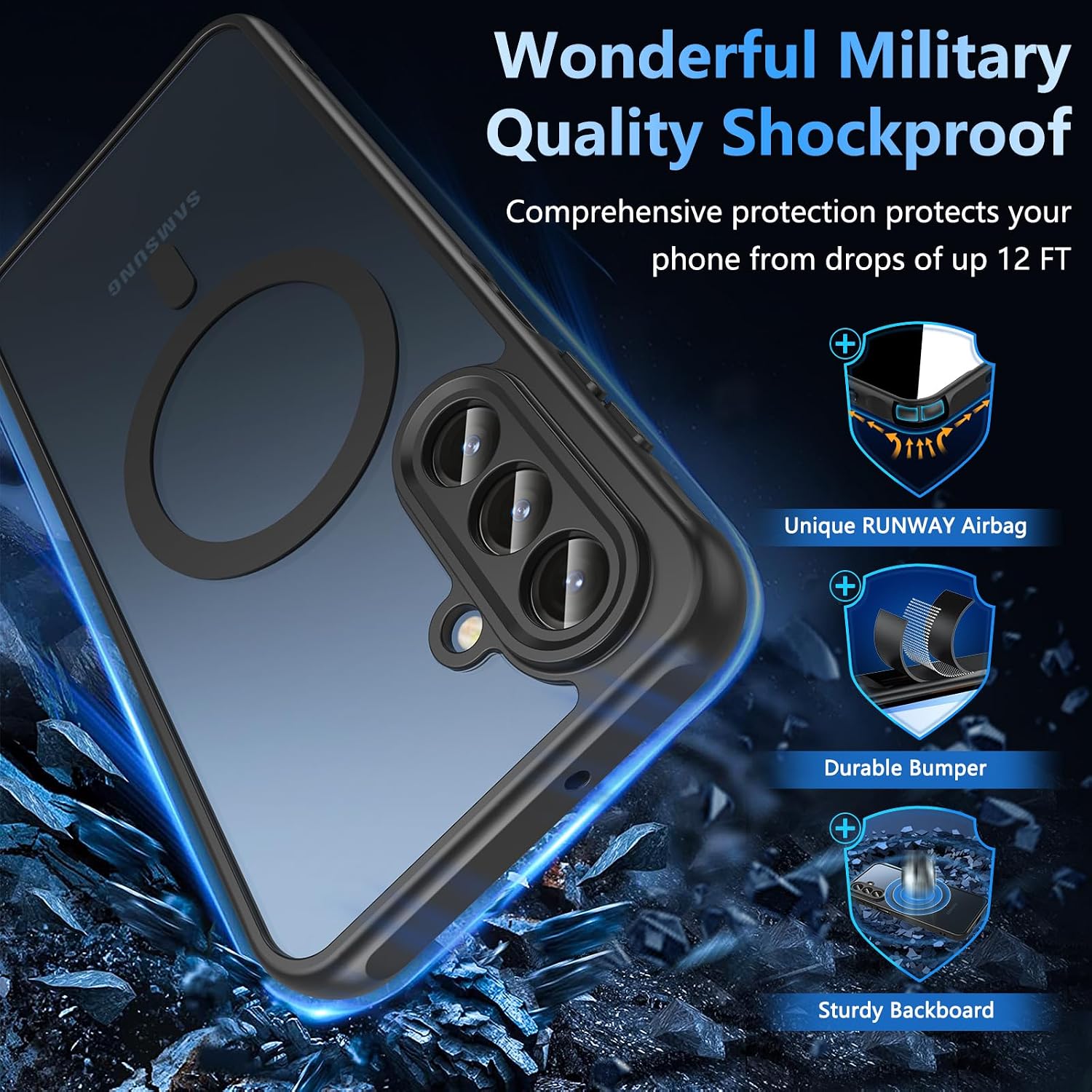 Thumbnail 4 de Hensinple Samsung Galaxy A17 Magnetic Case with Screen Protector