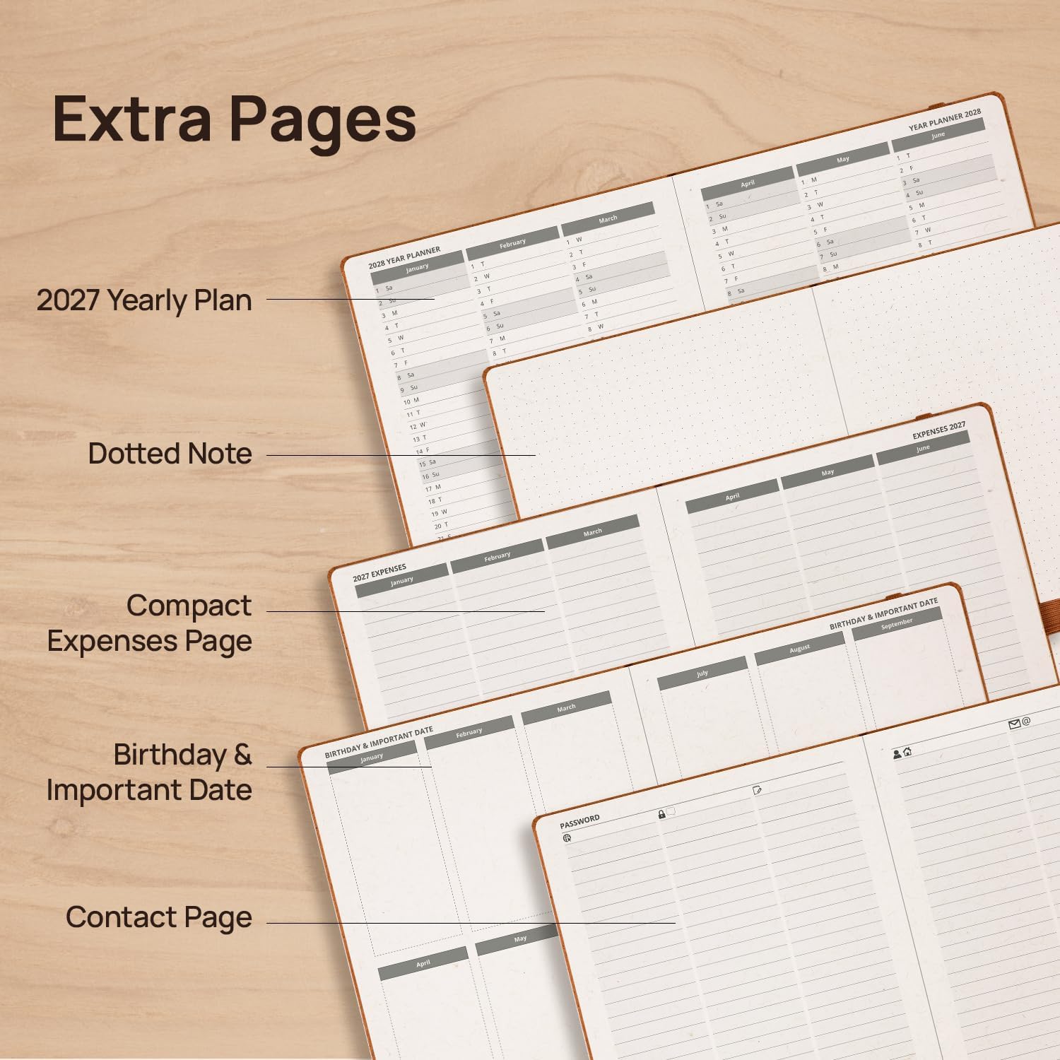 Detalle de POPRUN 2027 Weekly and Monthly Planner, 6.5 x 8.75-Inch, Hourly Layout