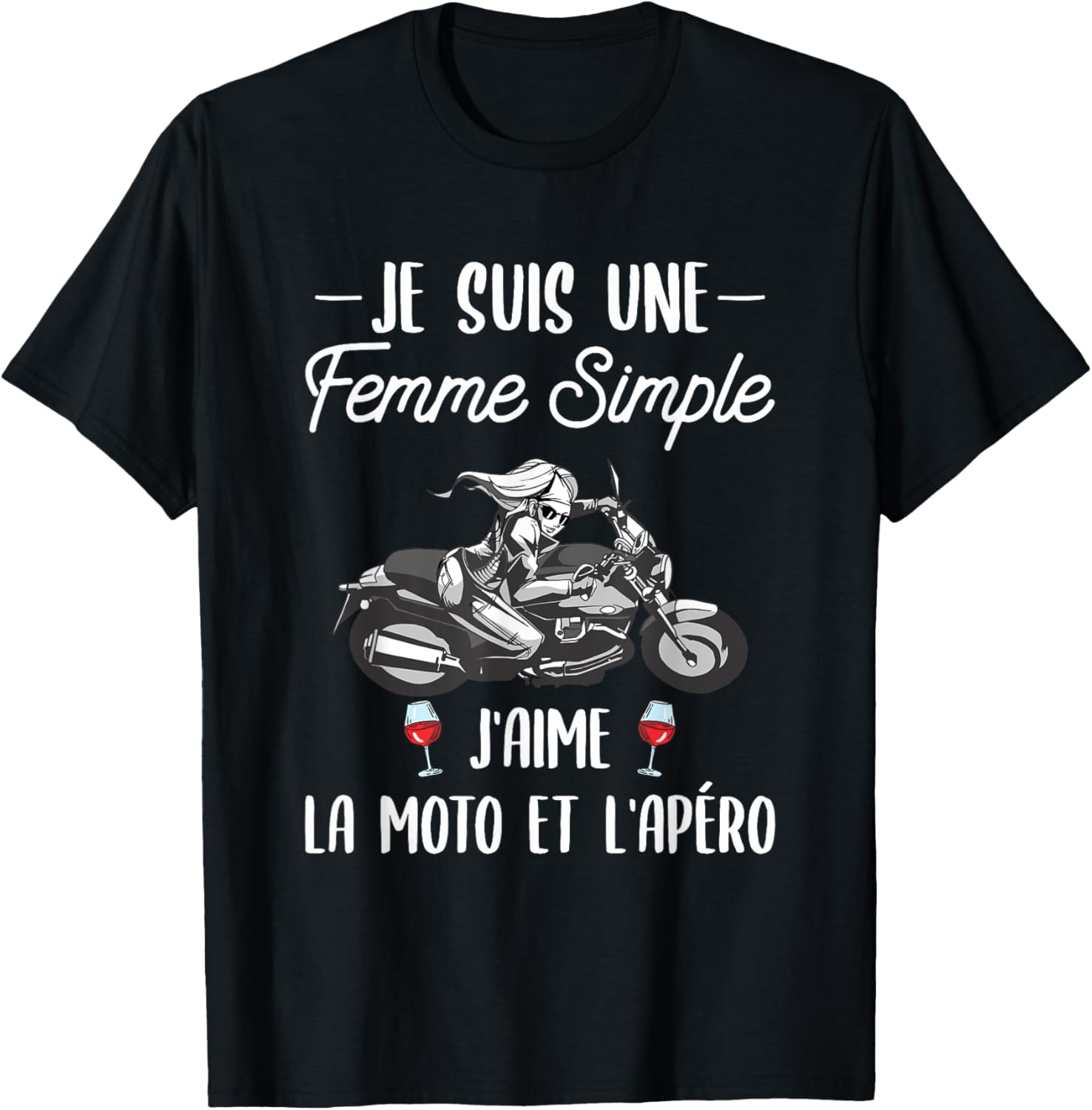 Detalle de T-shirt moto femme léger pour apéro