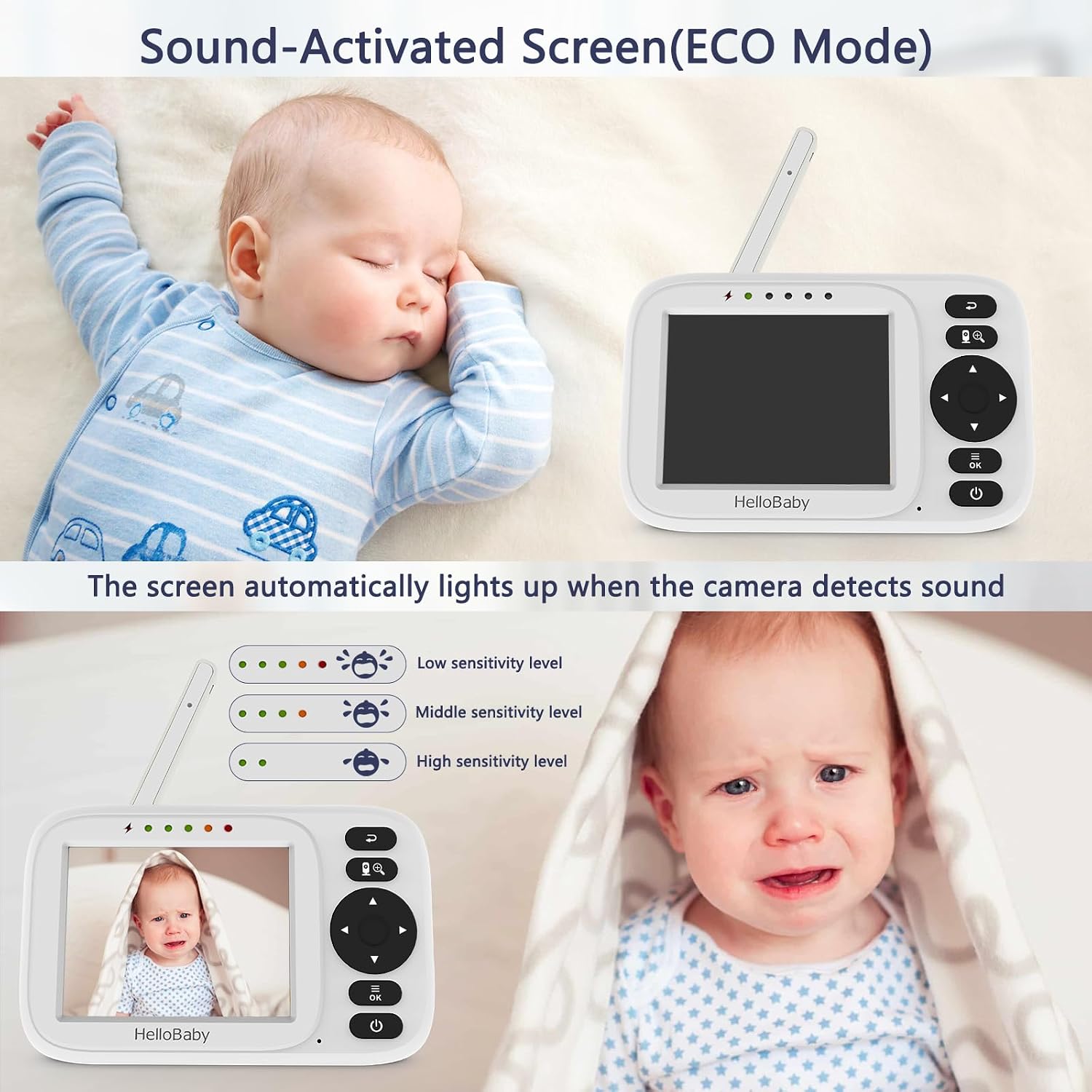 Detalle 2 de HelloBaby Camara Vigilancia Bebe 300m