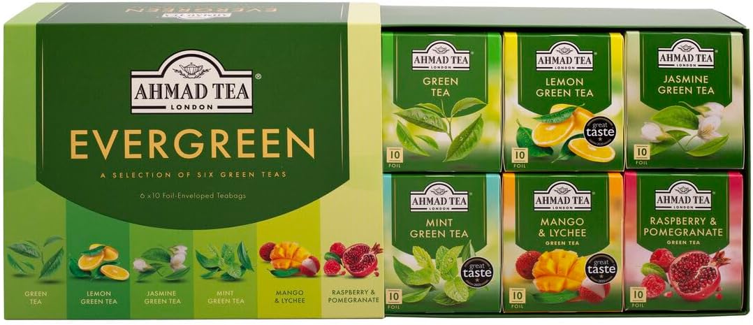 Thumbnail 5 de Ahmad Tea EverGreen Selection – cofanetto di tè verde in 6 gusti (10 bustine ciascuno)