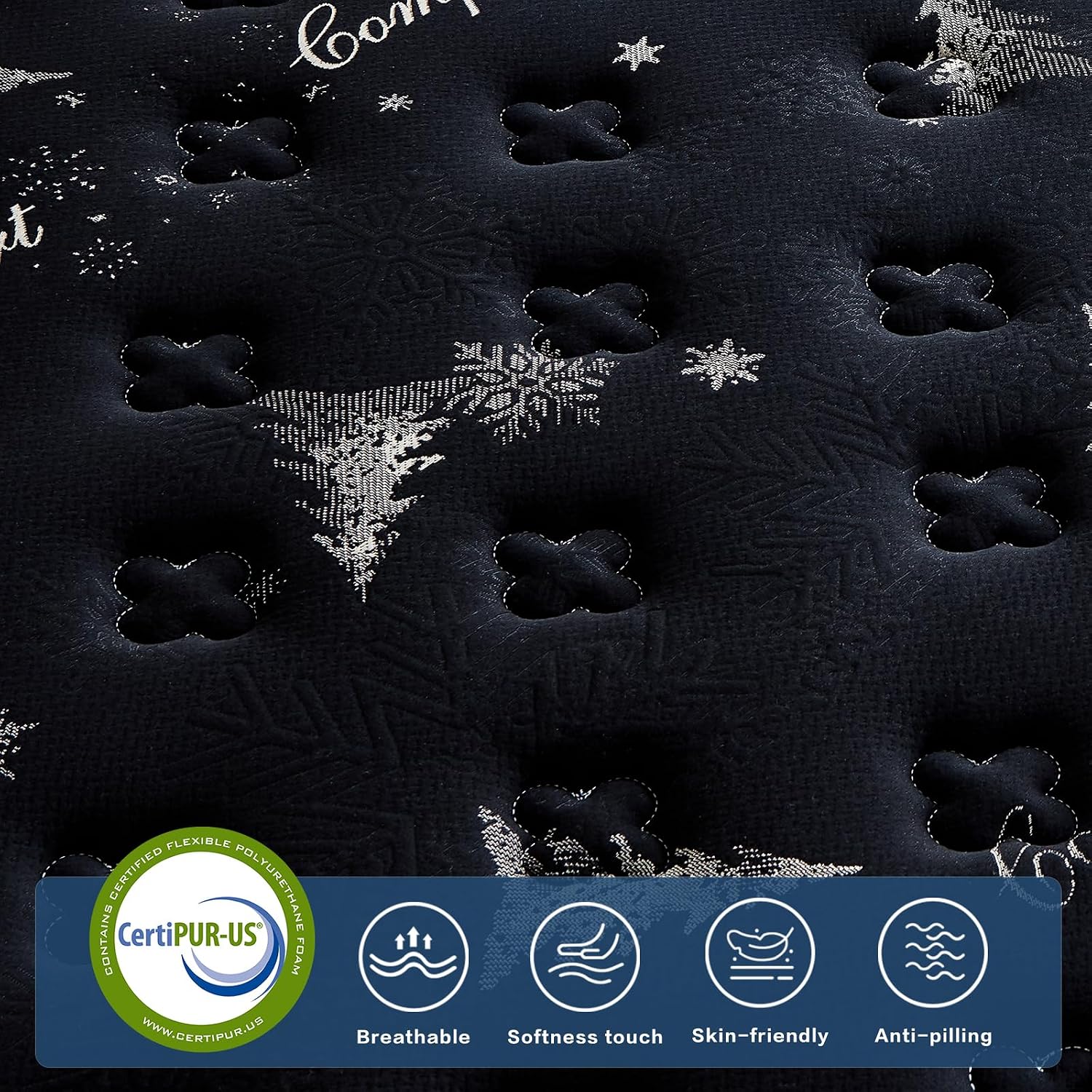 Thumbnail 2 de Dkibcum DRD-12-BLK-QU-US Queen Hybrid Mattress, 12-Inch, Medium-Firm