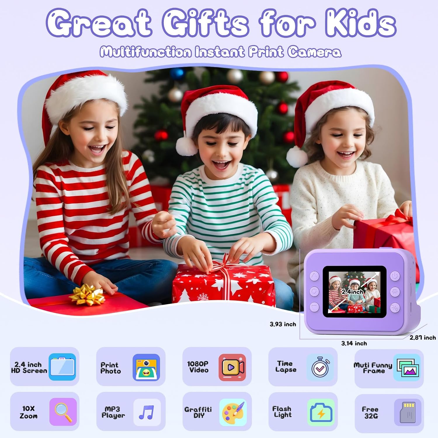 Thumbnail 1 de Appareil photo instantané enfant 2,4 pouces